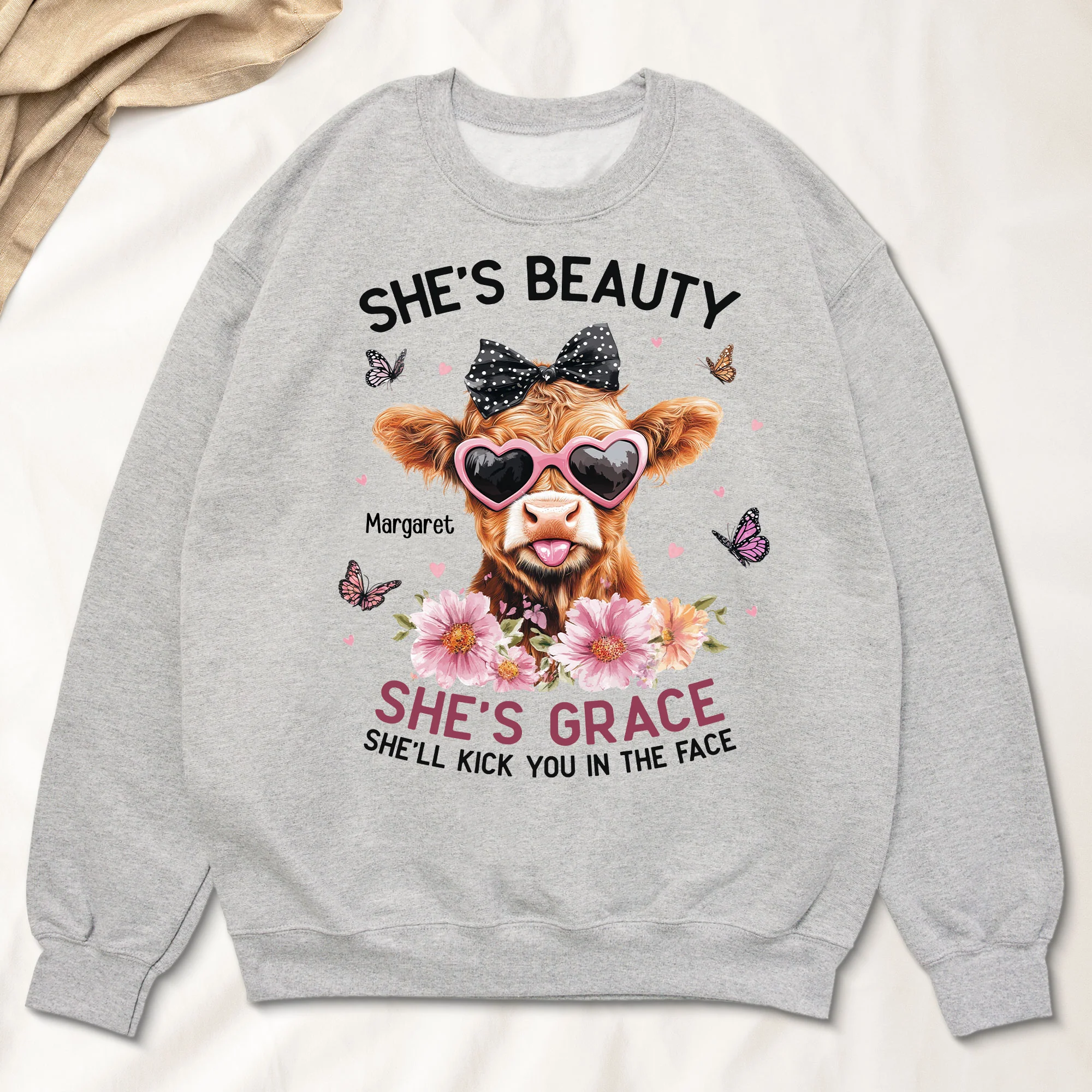 She's Beauty She's Grace She'll Kick You In The Face - Personalized Shirt - Image 3