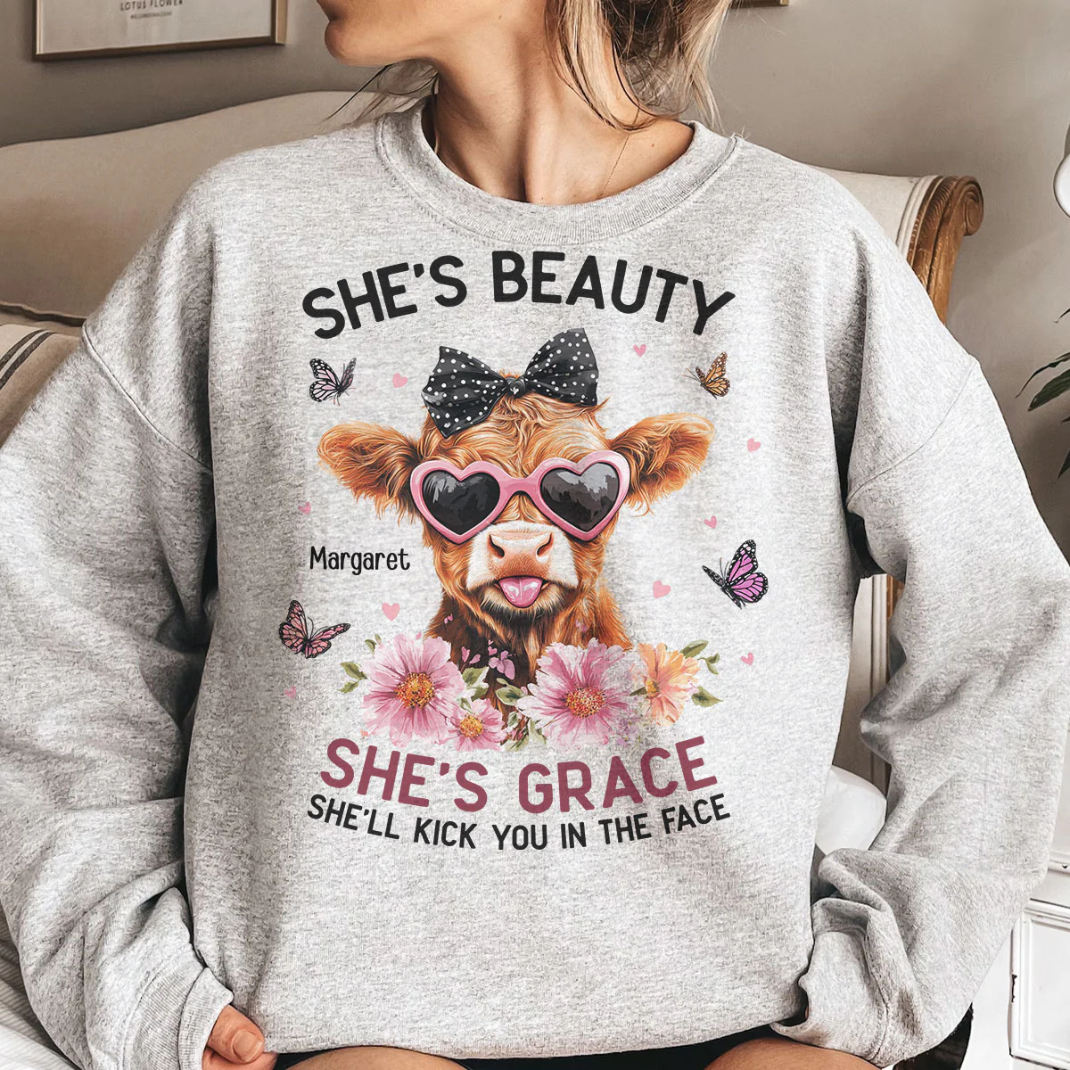 She's Beauty She's Grace She'll Kick You In The Face - Personalized Shirt - Image 4