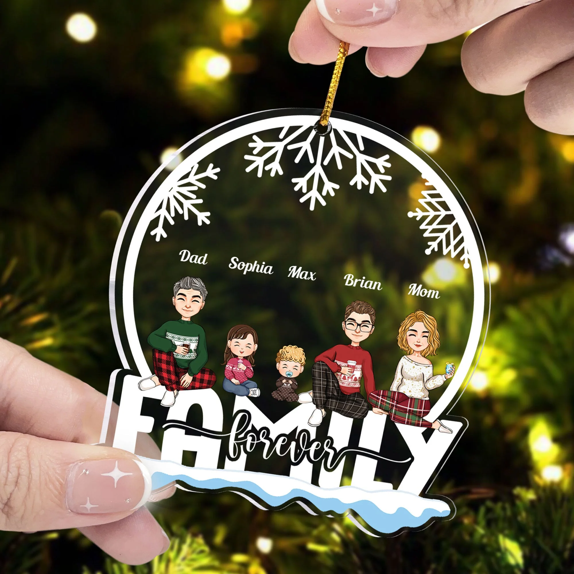 Siblings Forever With Little Ones - Personalized Siblings Ornament - Image 4