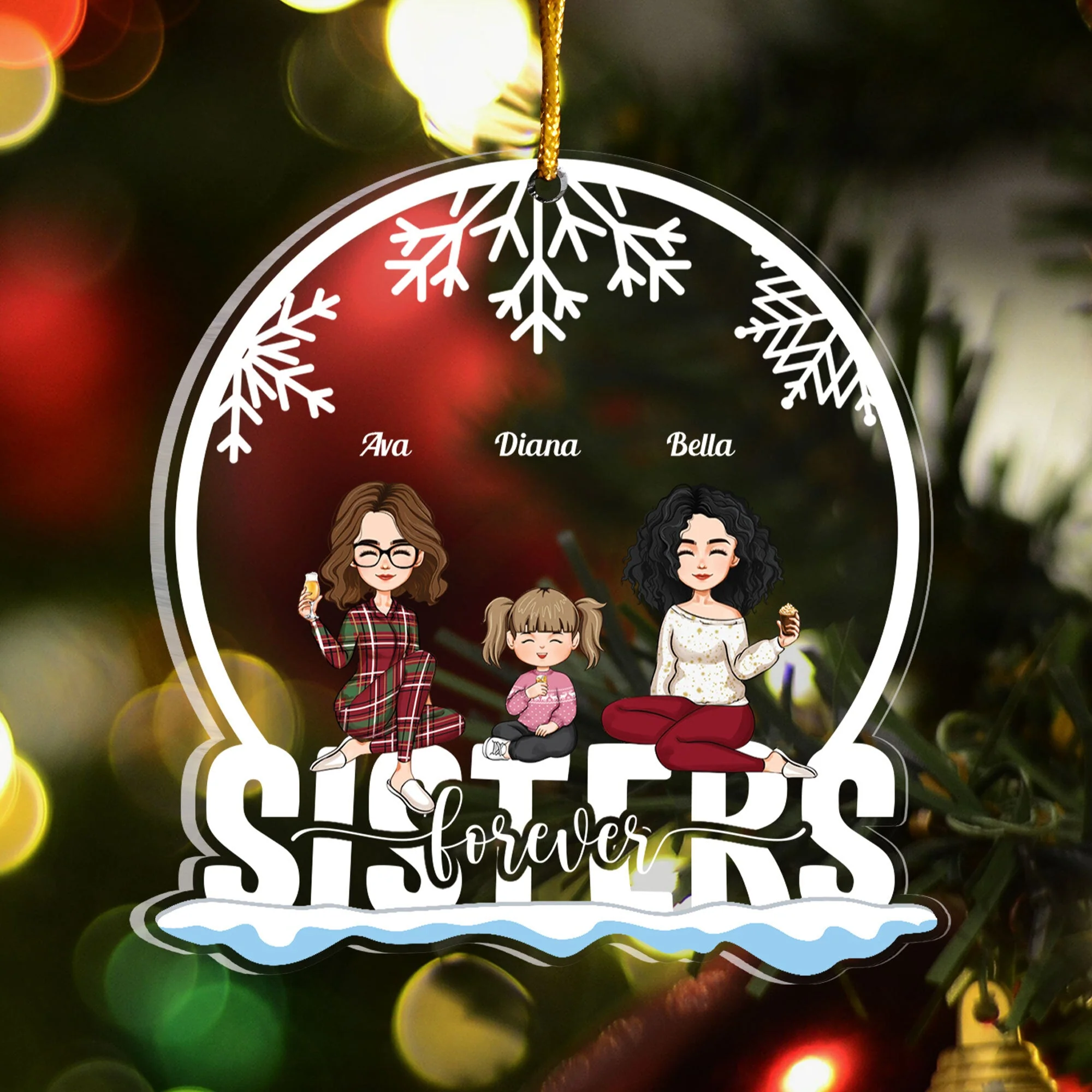 Siblings Forever With Little Ones - Personalized Siblings Ornament - Image 5