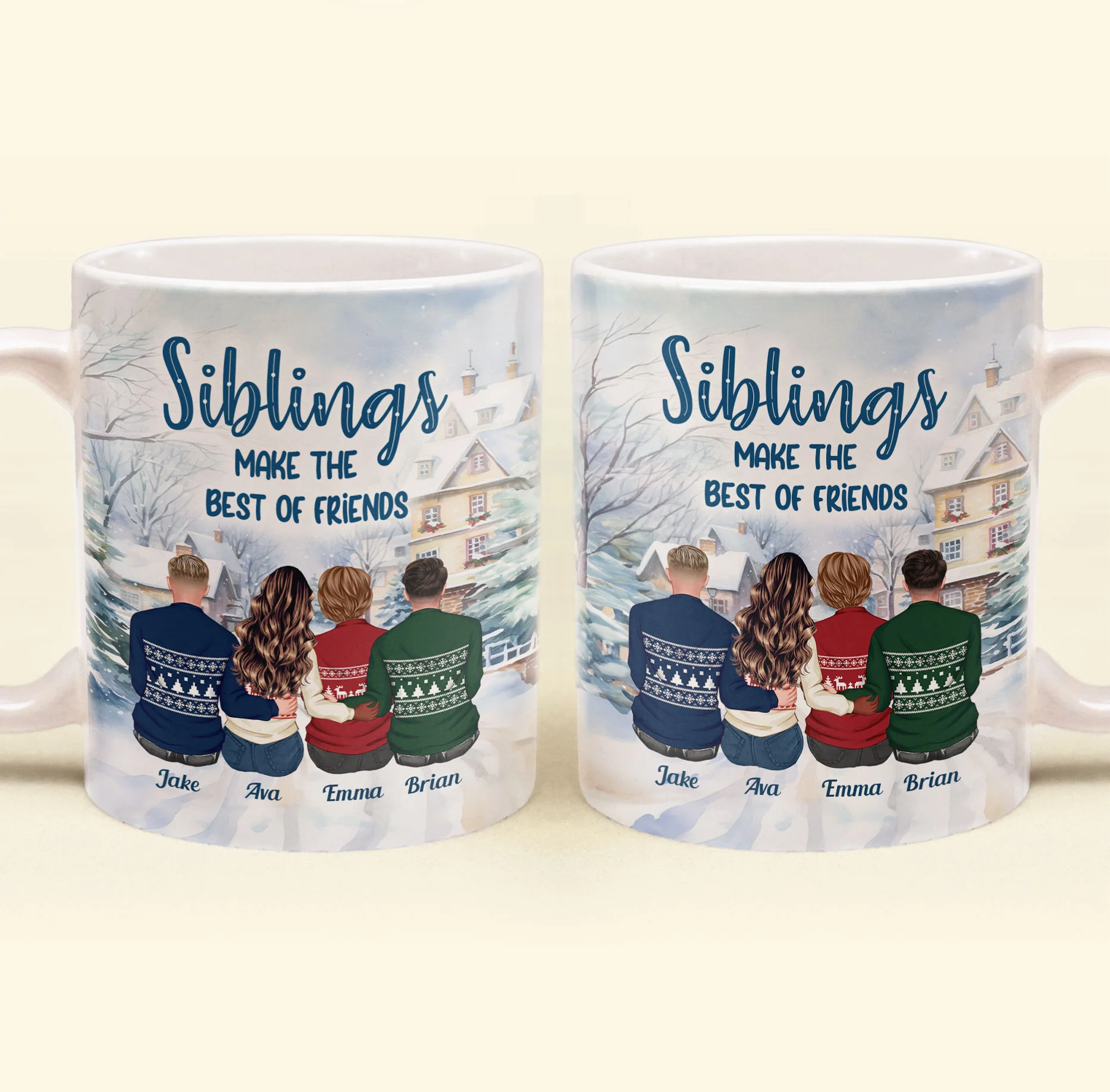 Siblings Make The Best Of Friends - Personalized Mug - Image 3