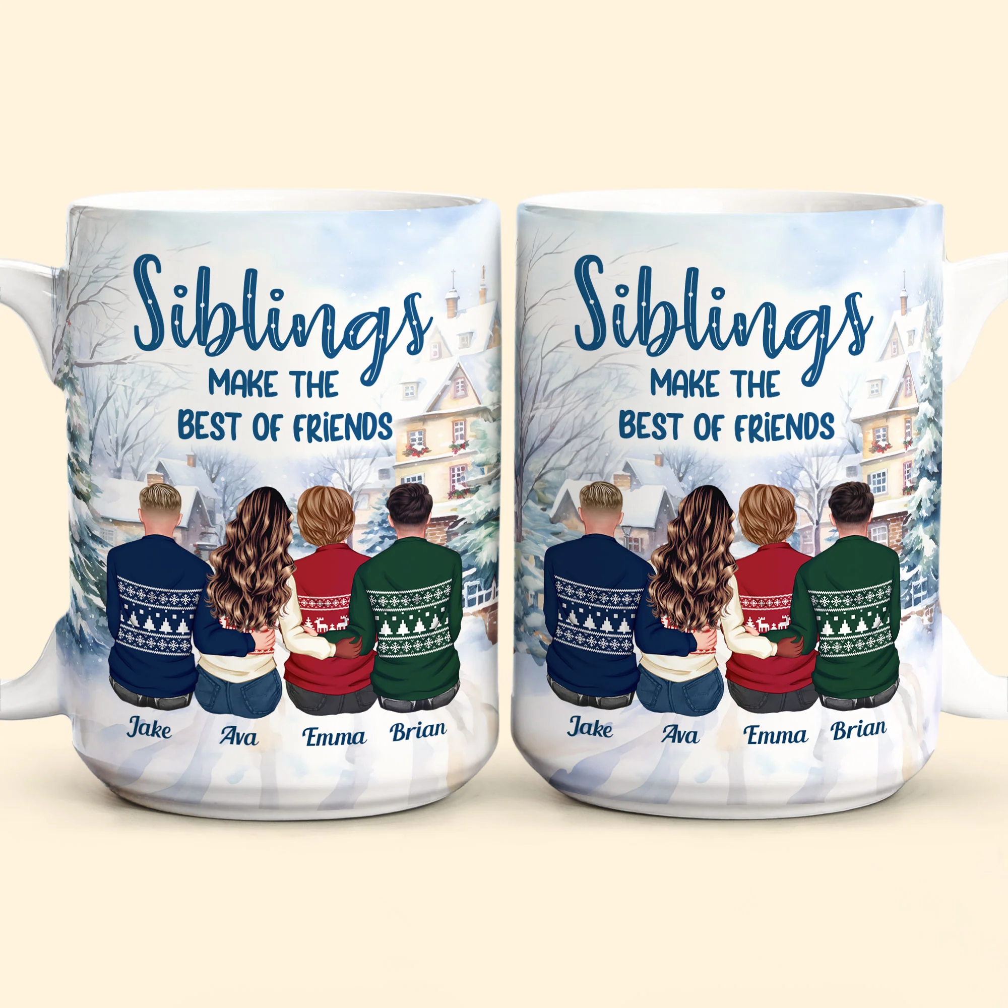Siblings Make The Best Of Friends - Personalized Mug - Image 6