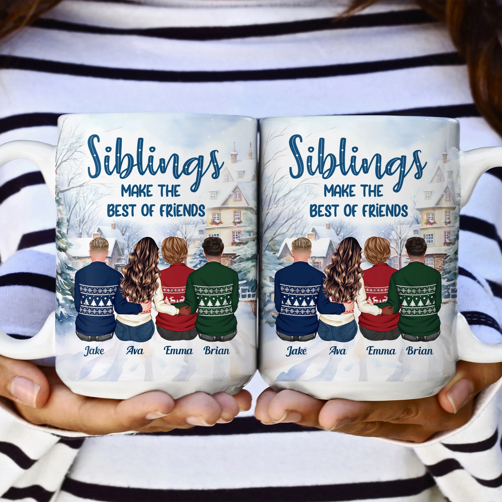 Siblings Make The Best Of Friends - Personalized Mug - Image 7