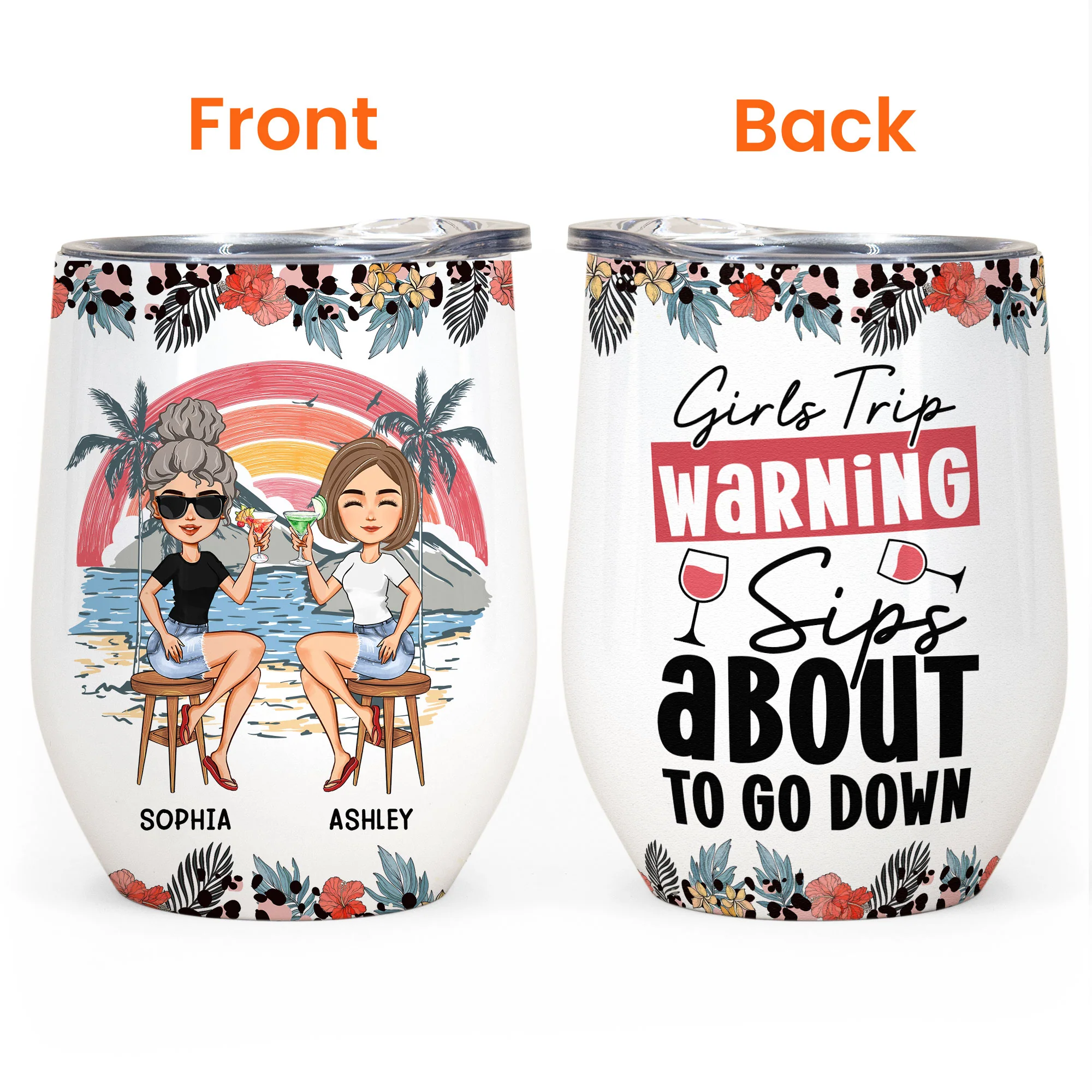 Sips About To Go Down - Personalized Wine Tumbler - Image 3