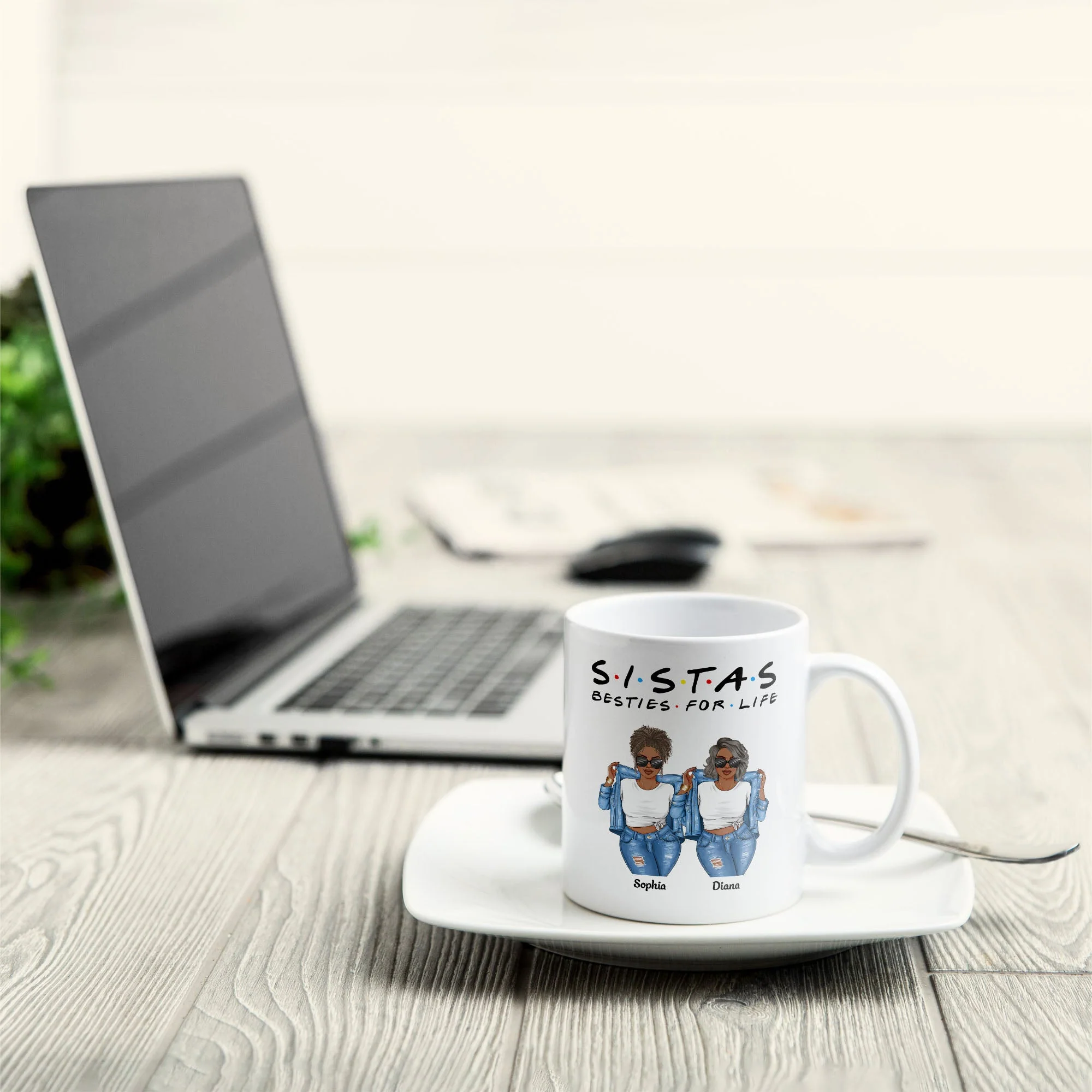 Sistas For Life - Personalized Mug - Image 4