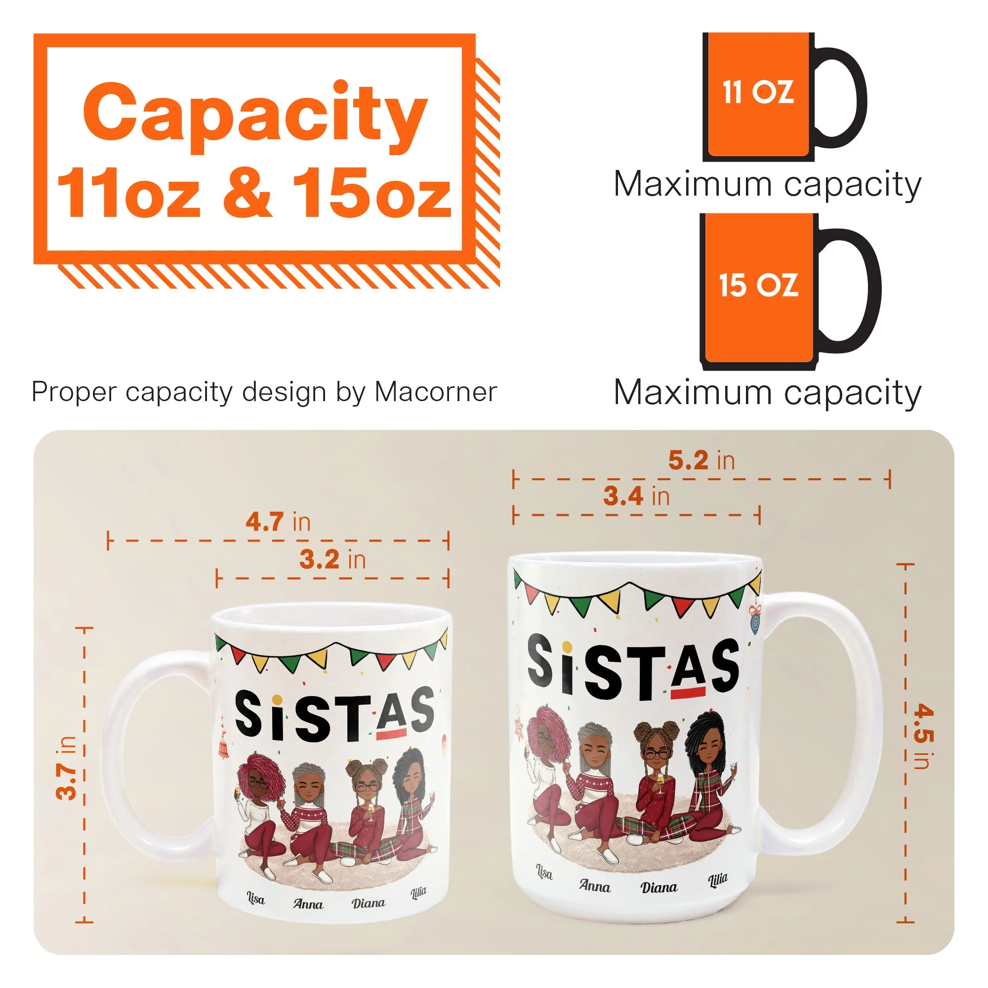 Sistas Forever - Personalized Mug - Christmas Birthday Gift For Sistas, Sisters, Besties - Image 6