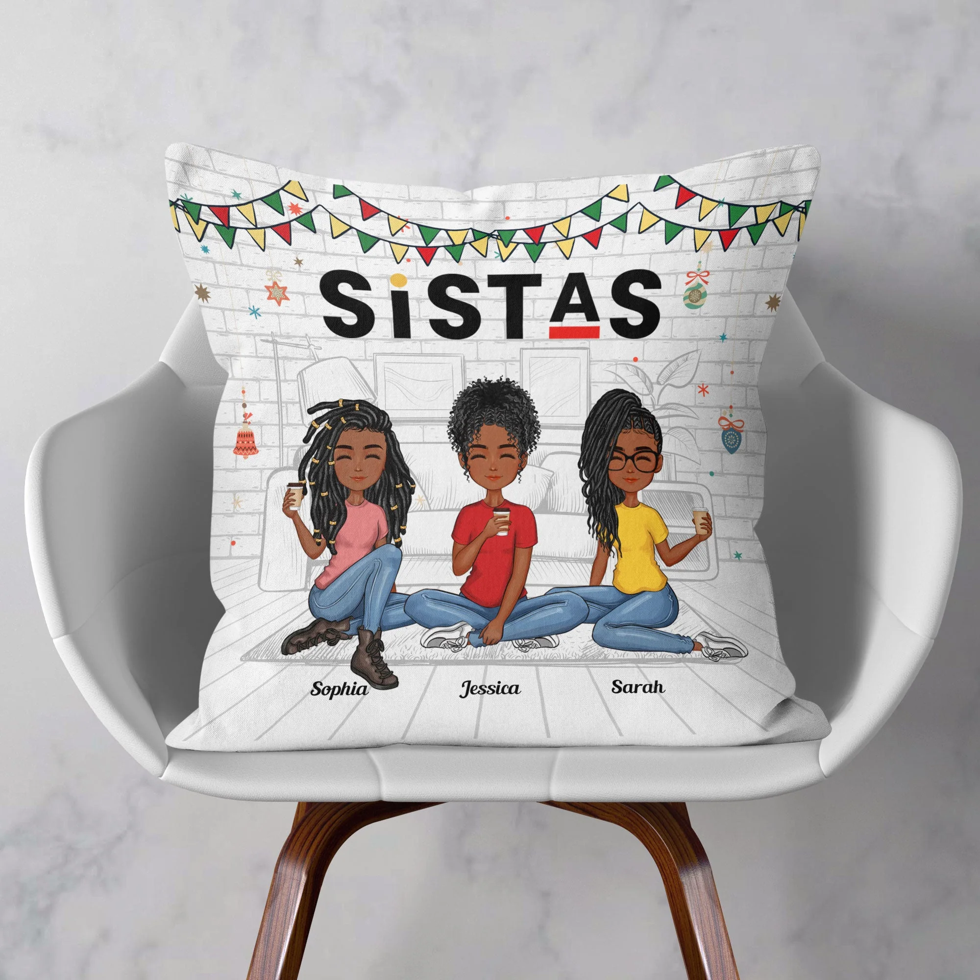 Sistas Forver - Personalized Pillow (Insert Included) - Birthday Gifts For Black Women, Daughter, Sistas - Image 2