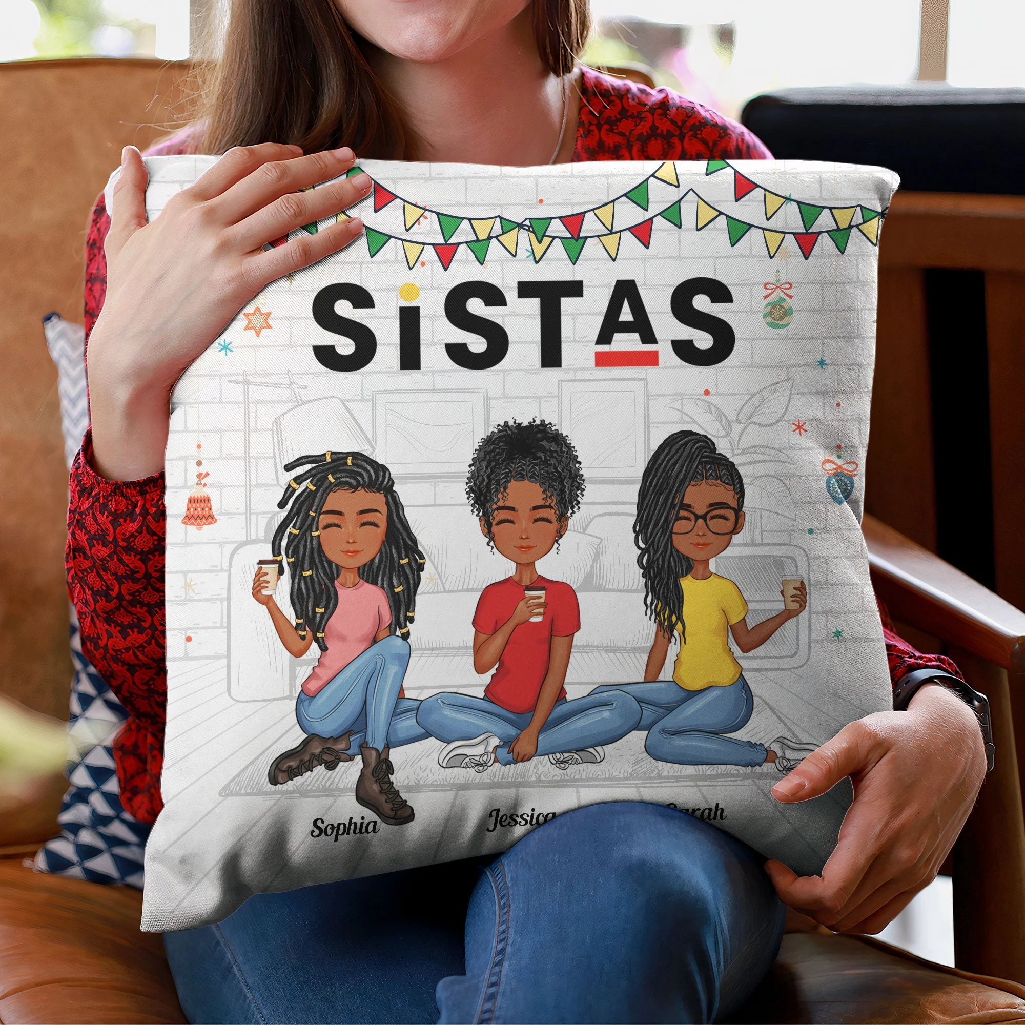 Sistas Forver - Personalized Pillow (Insert Included) - Birthday Gifts For Black Women, Daughter, Sistas - Image 3