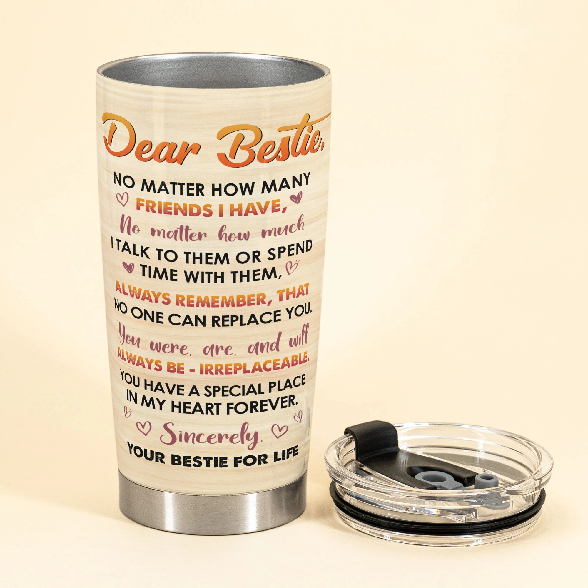 Sister Of My Soul - Personalized Tumbler Cup - Fall Season Gift For Besties - Cozy Friends Hugging - Image 3
