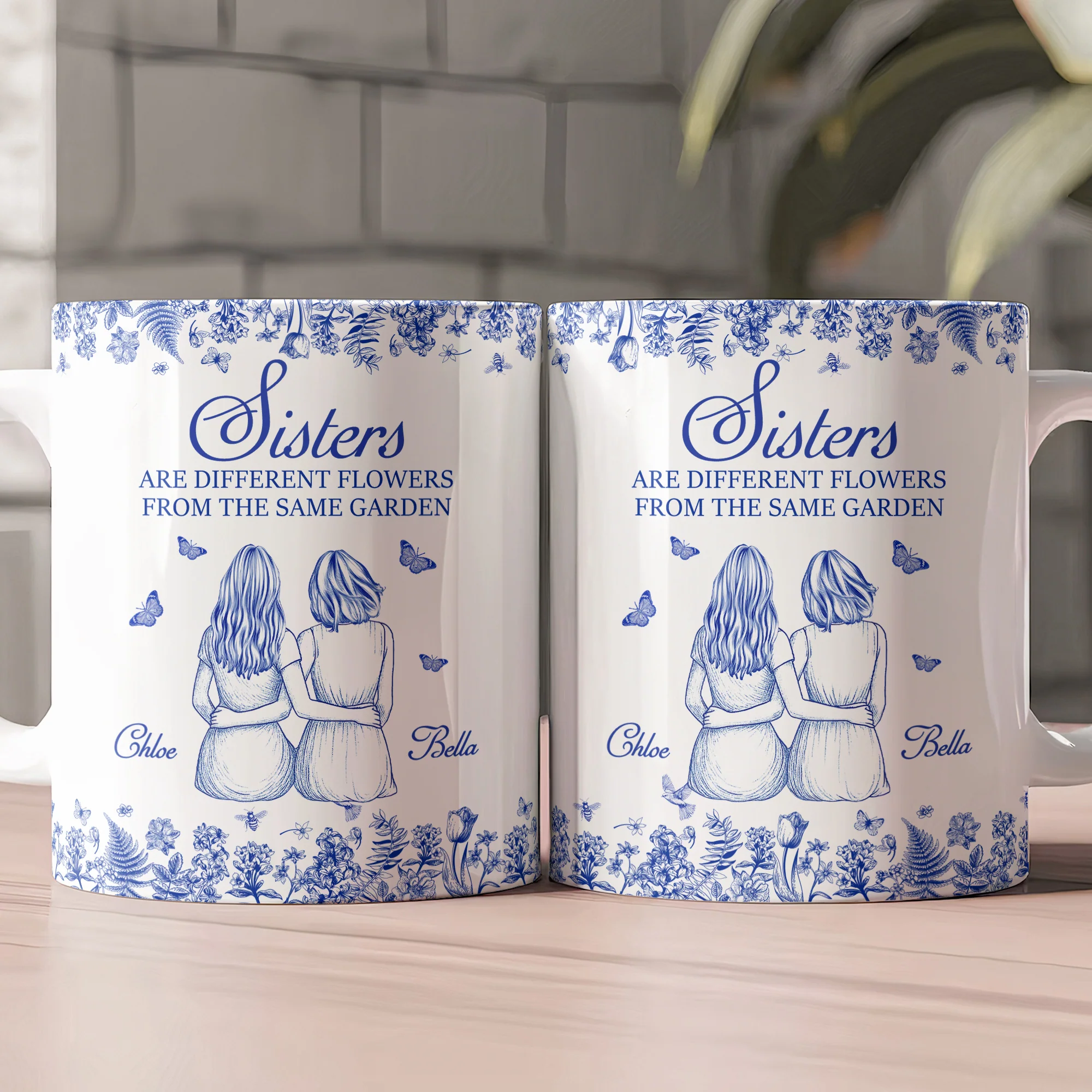 Sisters Are Different Flowers From The Same Garden - Personalized Mug - Image 2