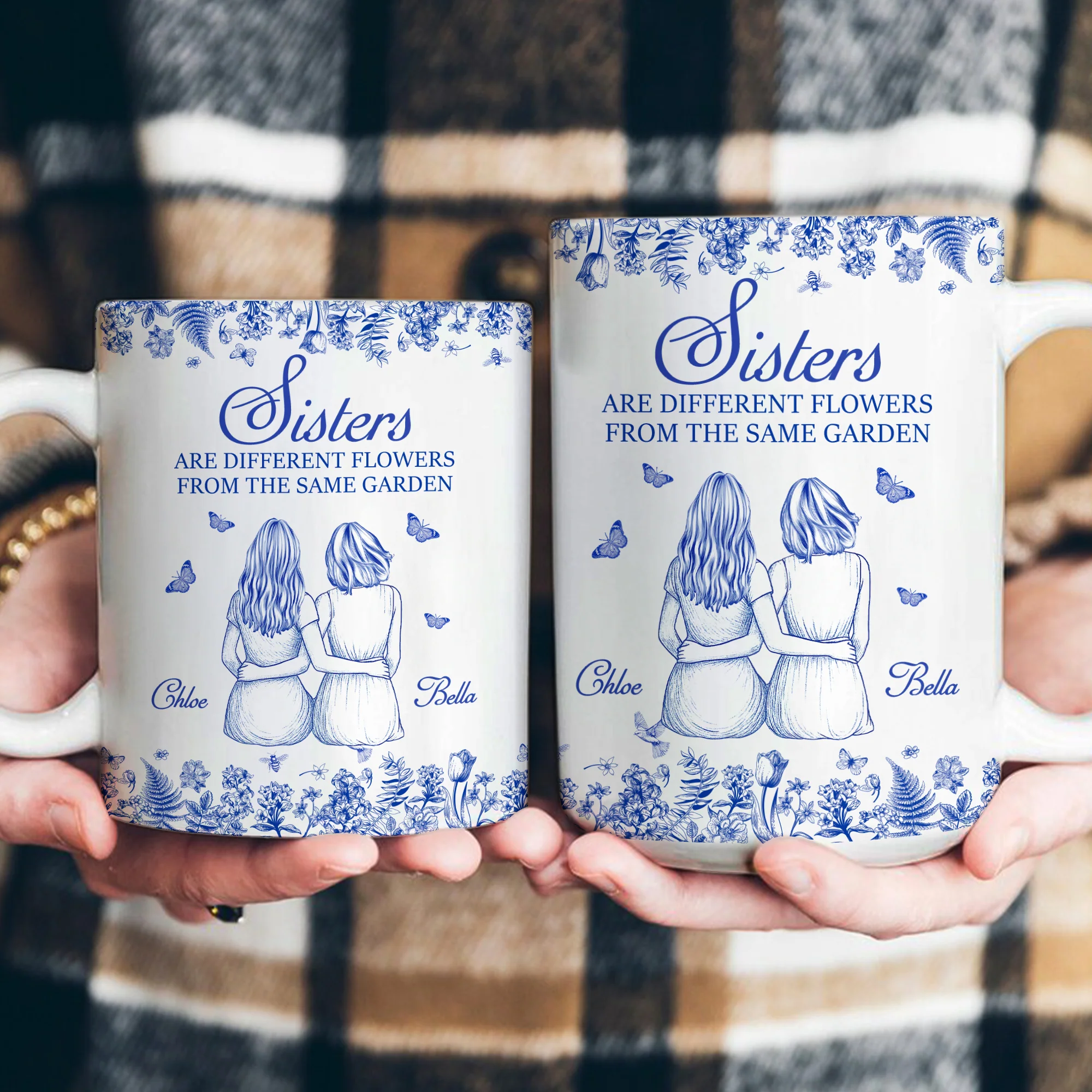 Sisters Are Different Flowers From The Same Garden - Personalized Mug - Image 4