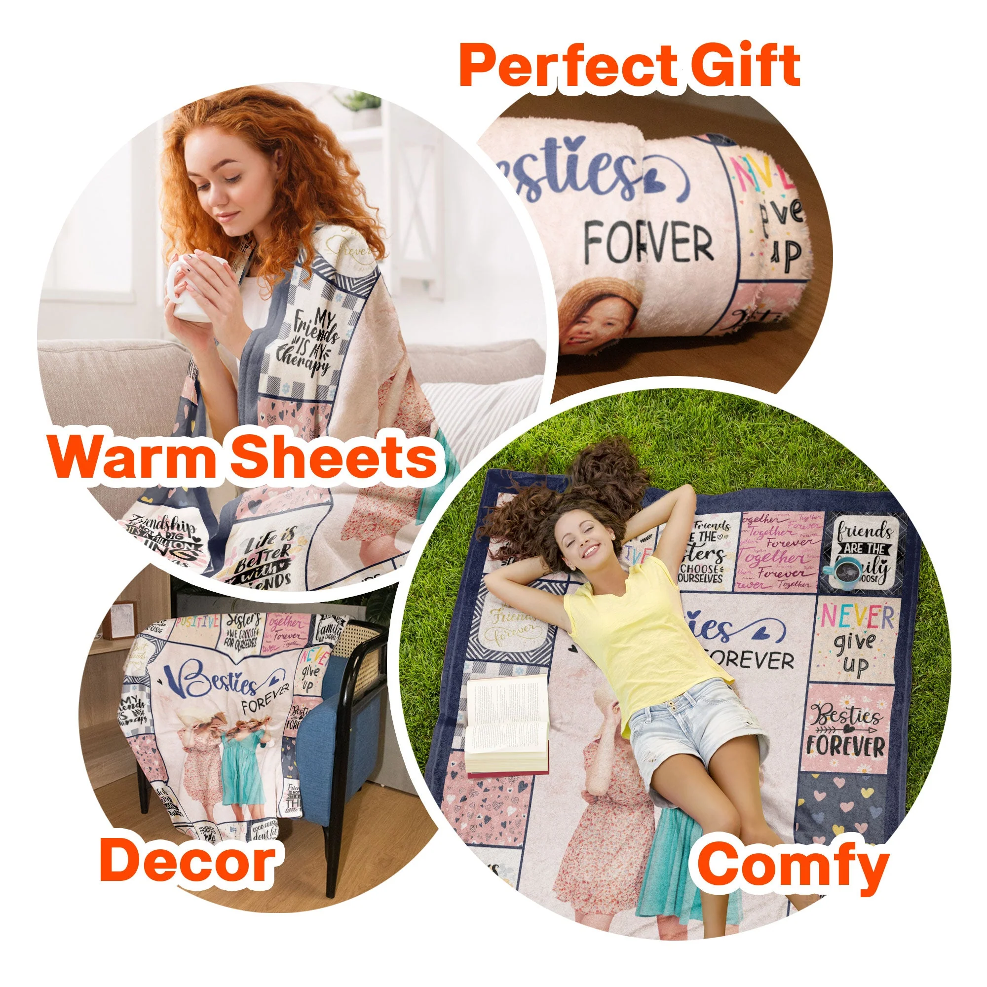 Sisters Forever Friendship Soul Sisters - Personalized Photo Blanket - Image 9