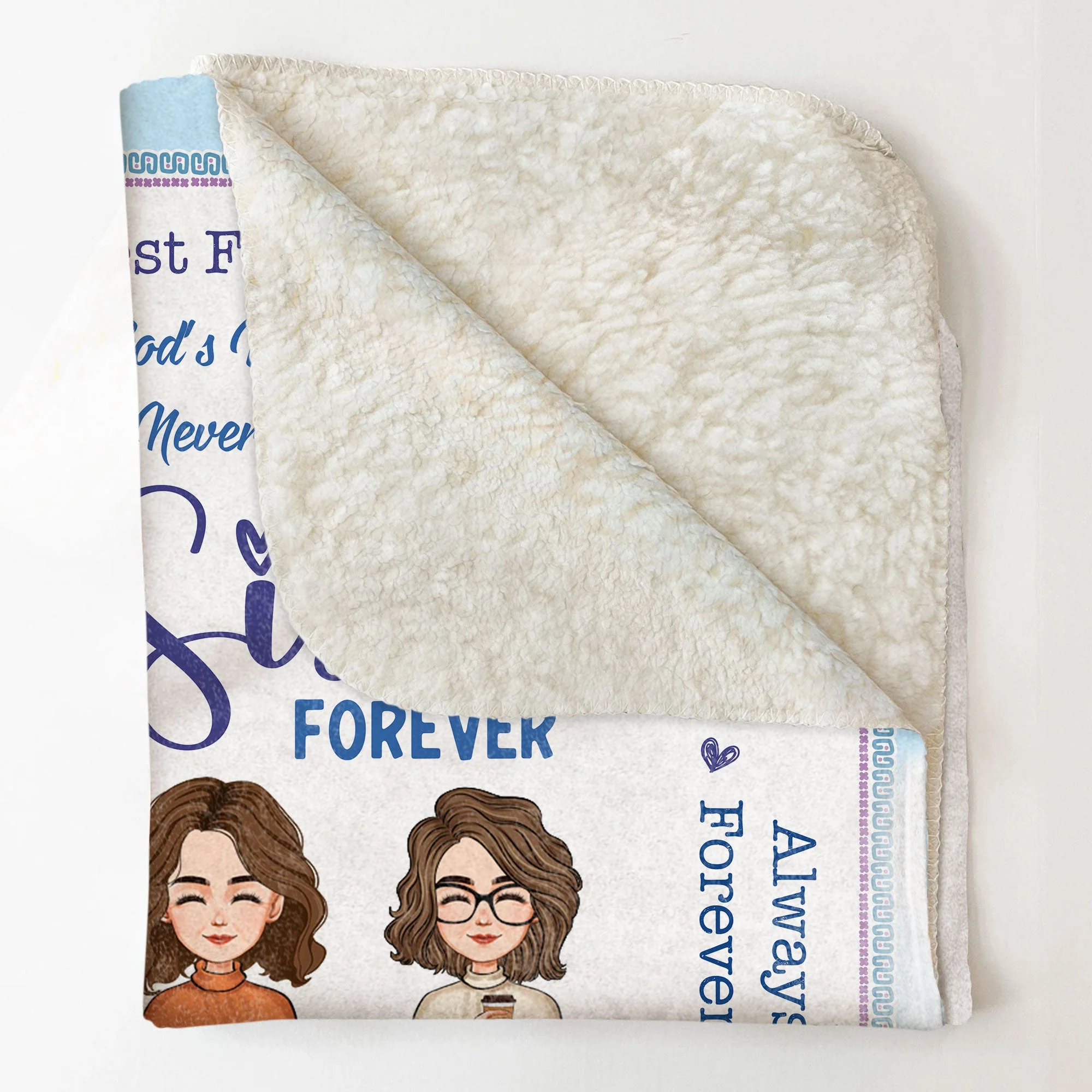 Sisters Forever - Personalized Sister Blanket - Image 6