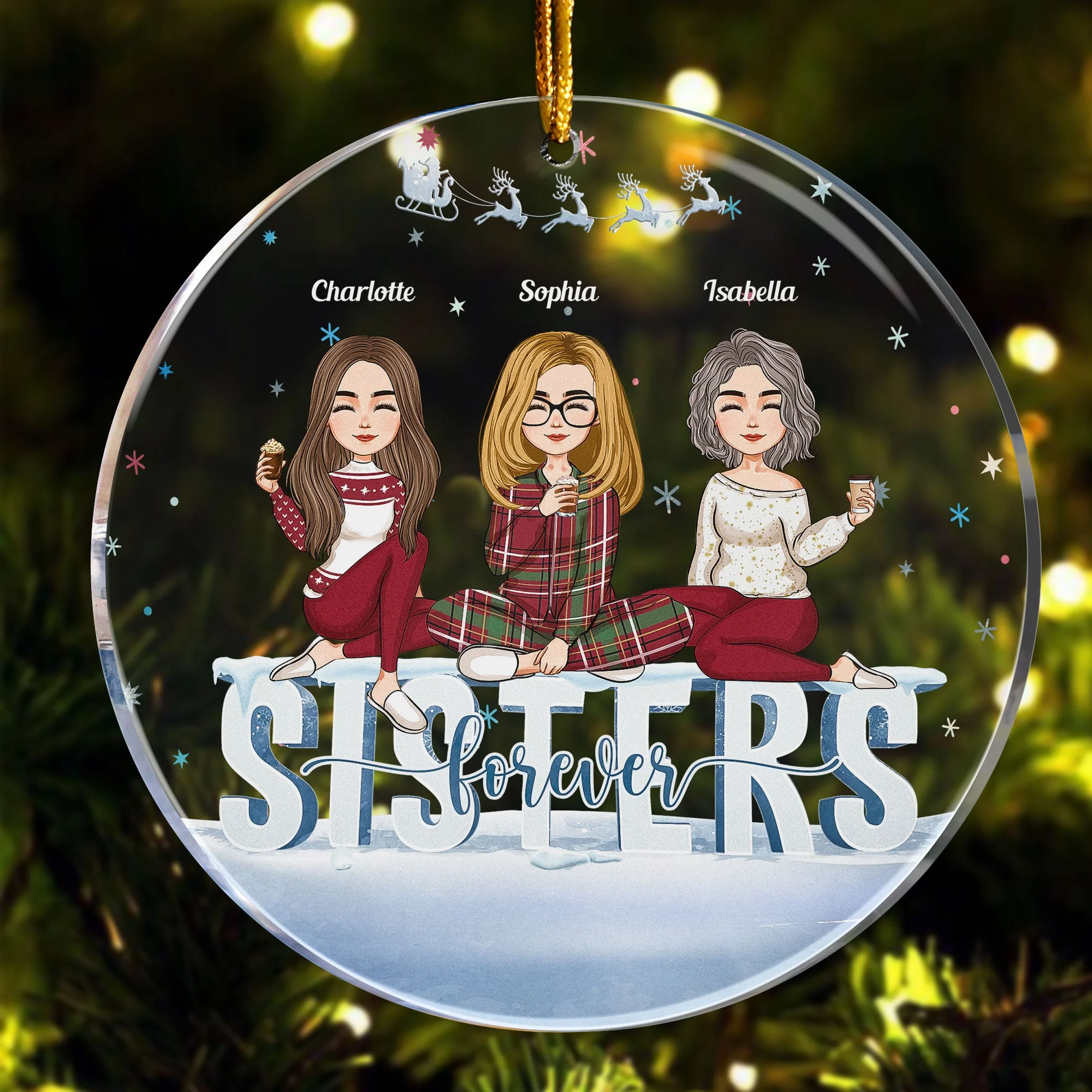 Sisters Forever - Personalized Sister Ornament - Image 4