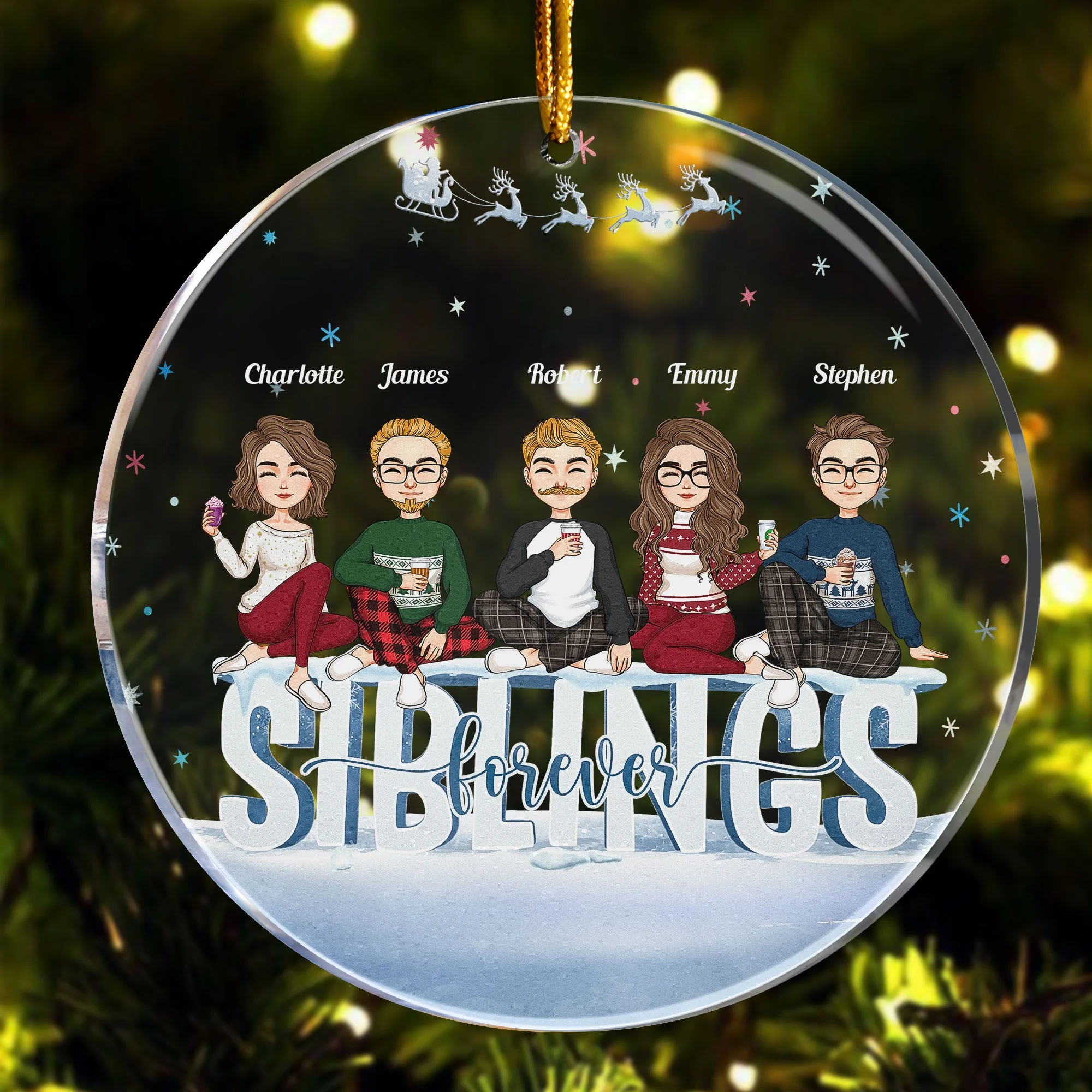 Sisters Forever - Personalized Sister Ornament - Image 5