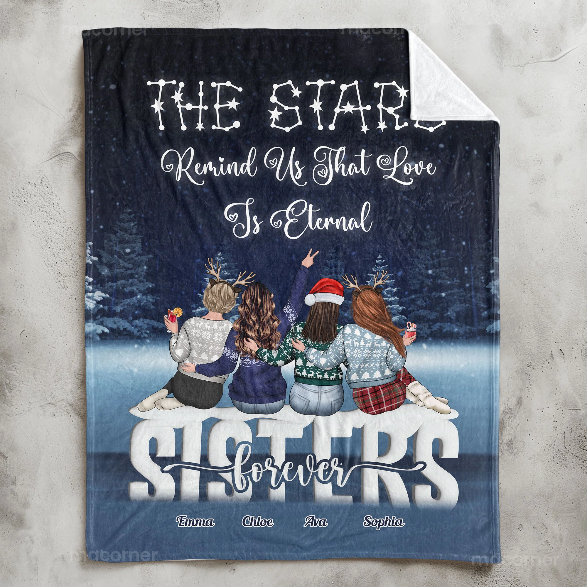 Sisters' Love Is Eternal - Personalized Blanket - Image 2