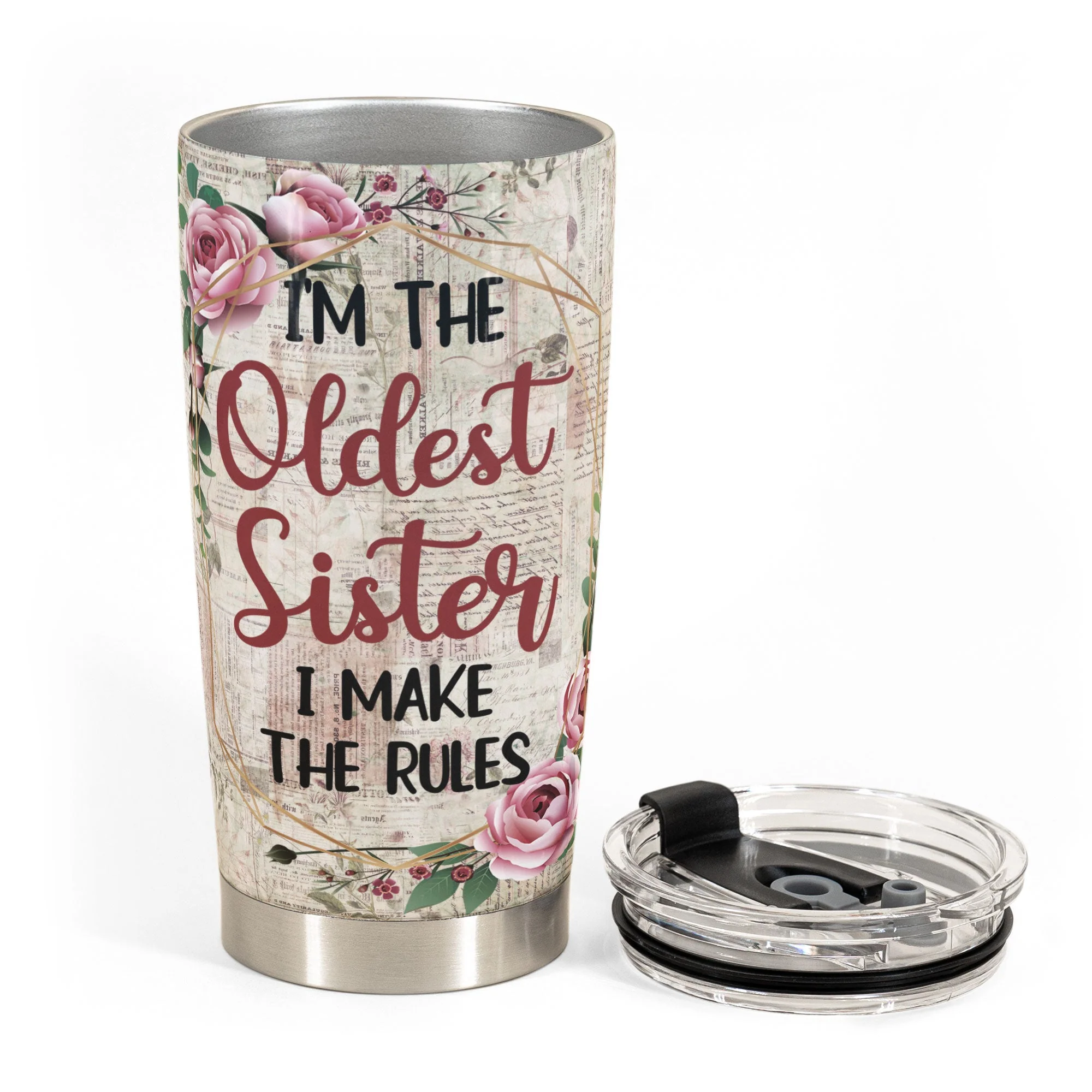 Sisters Rules - Personalized Tumbler Cup - Gift For Sisters - Image 3