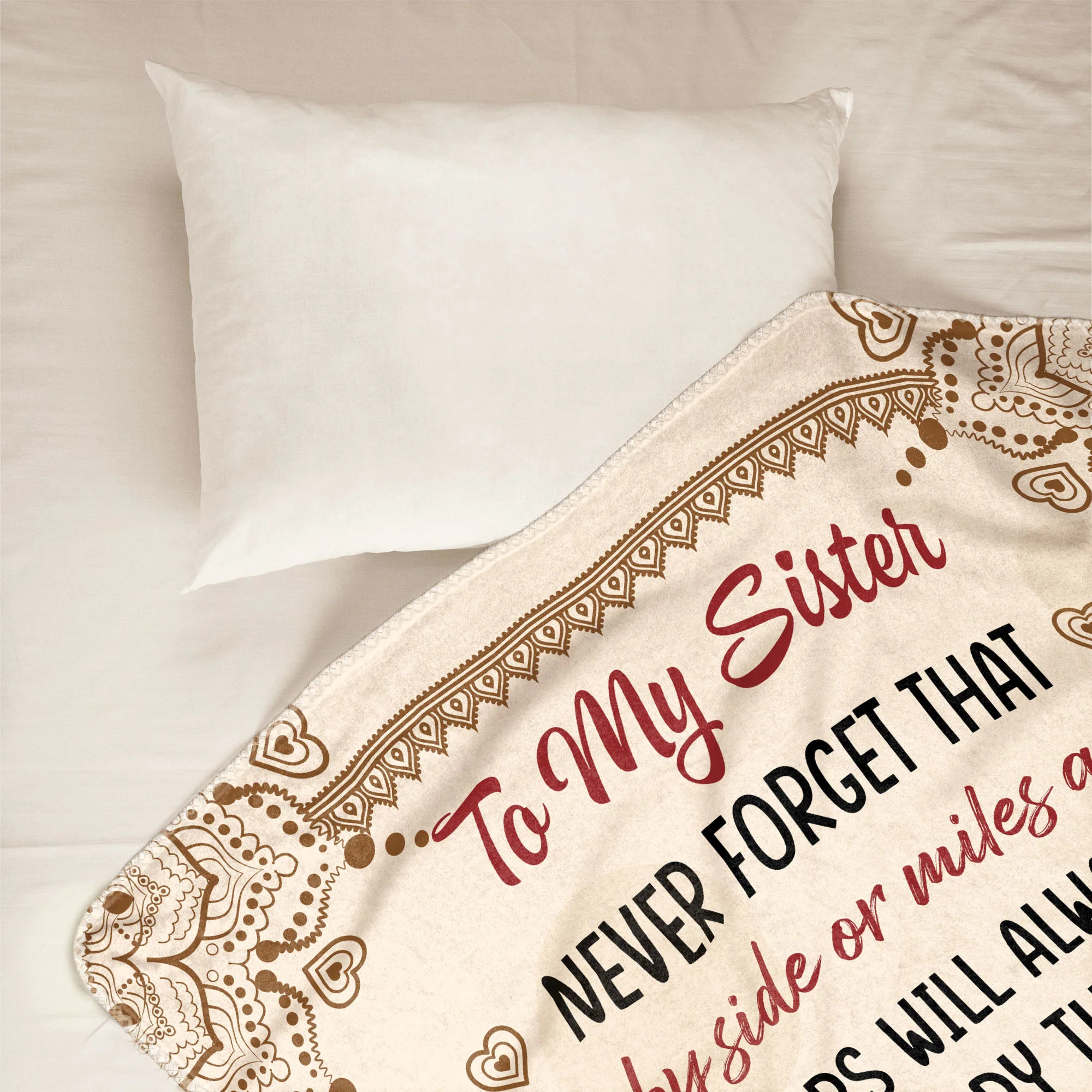 Sisters Will Always Be Connected By Their Hearts - Personalized Blanket - Image 7