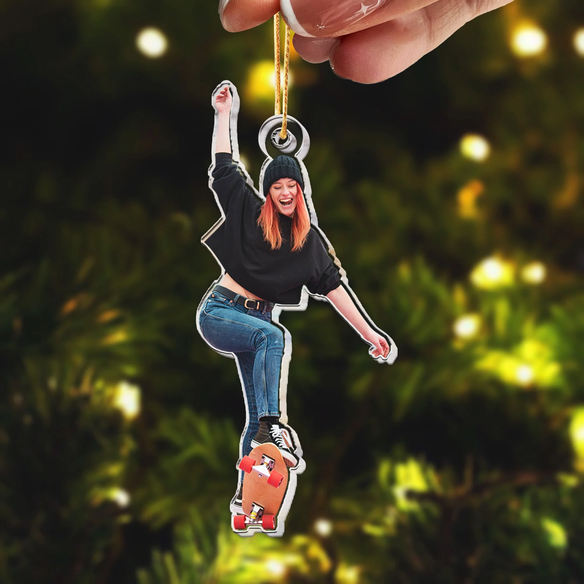 Skateboarding Is My Life - Personalized Acrylic Photo Ornament - Image 4