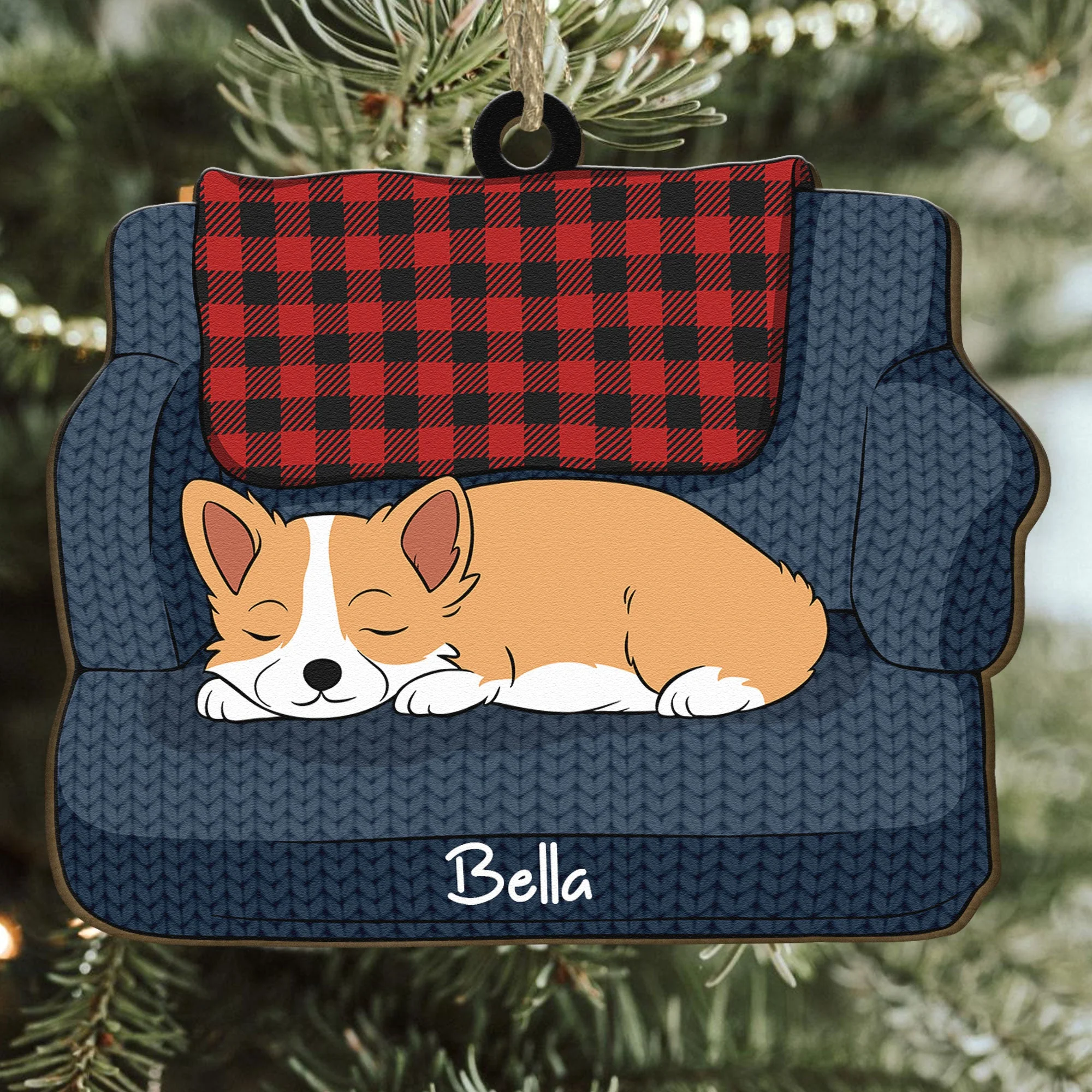 Sleeping Dogs - Personalized Wooden Ornament - Image 4