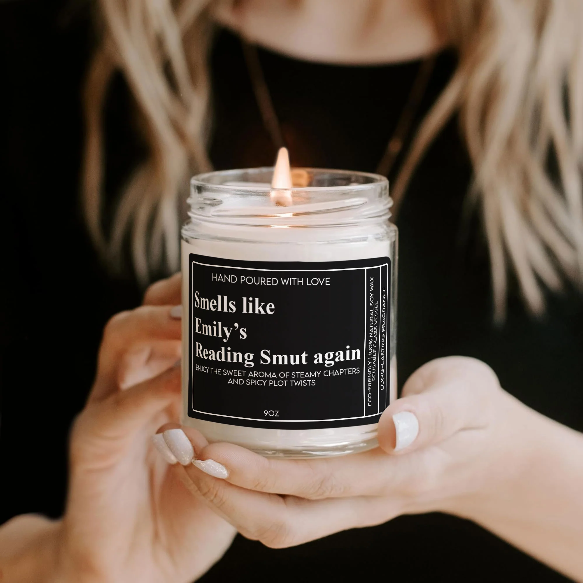 Smells Like She's Reading Smut Again - Smut Readers Funny Gift, Exchange Gag Gifts - Personalized Scented Soy Candle - Image 2