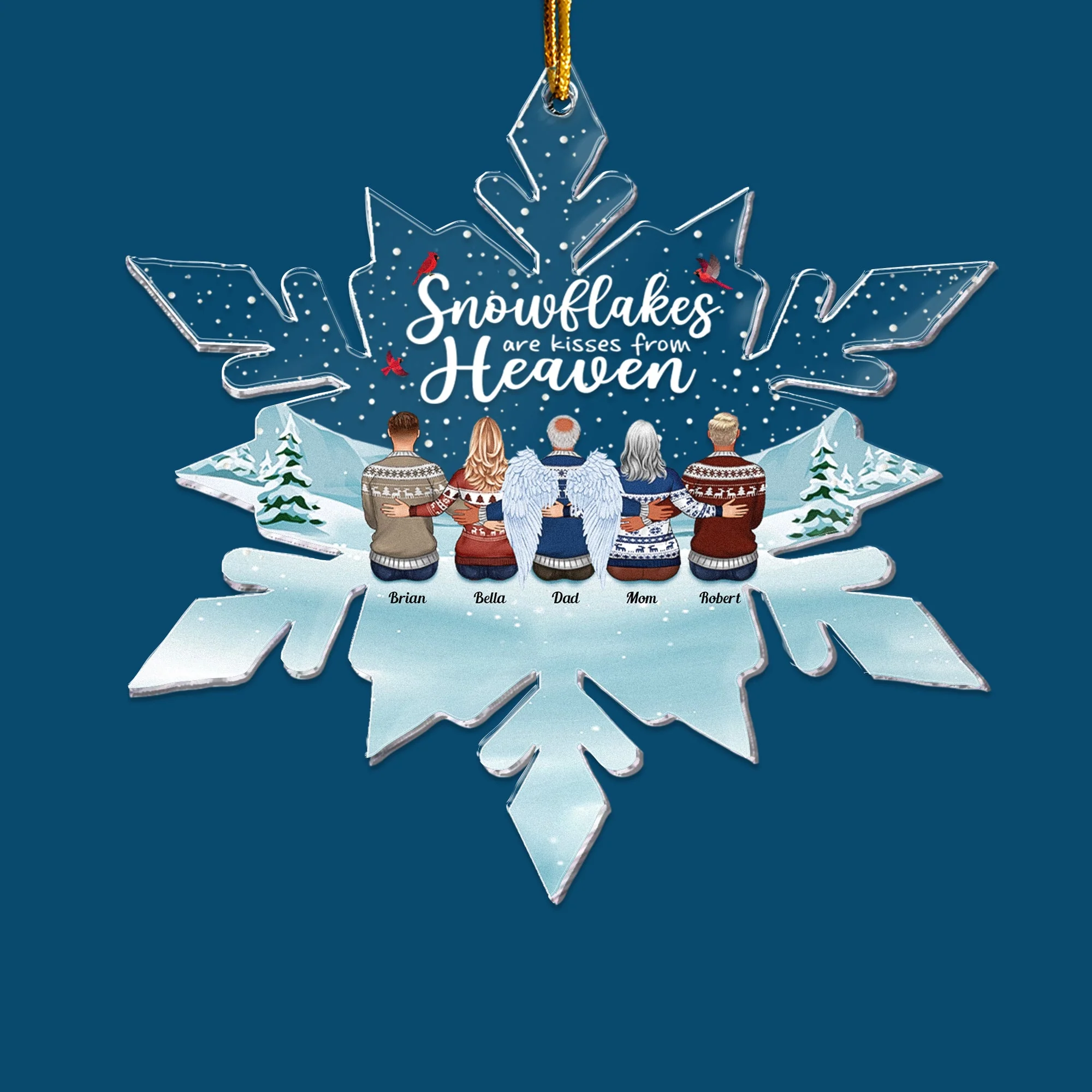 Snowflakes Are Kisses From Heaven - Personalized Custom Shaped Acrylic Ornament - Image 2