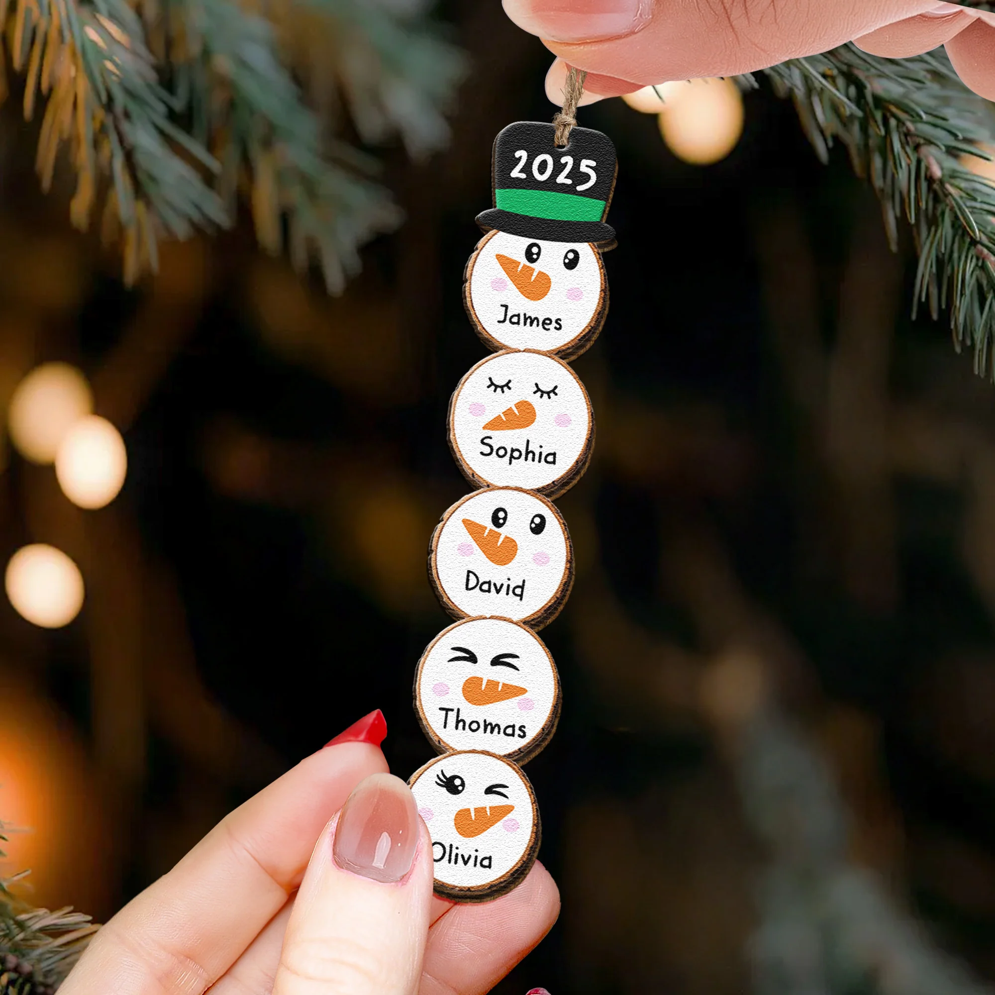 Snowman Family - Funny Family Custom Gift - Personalized Family Ornament - Image 2