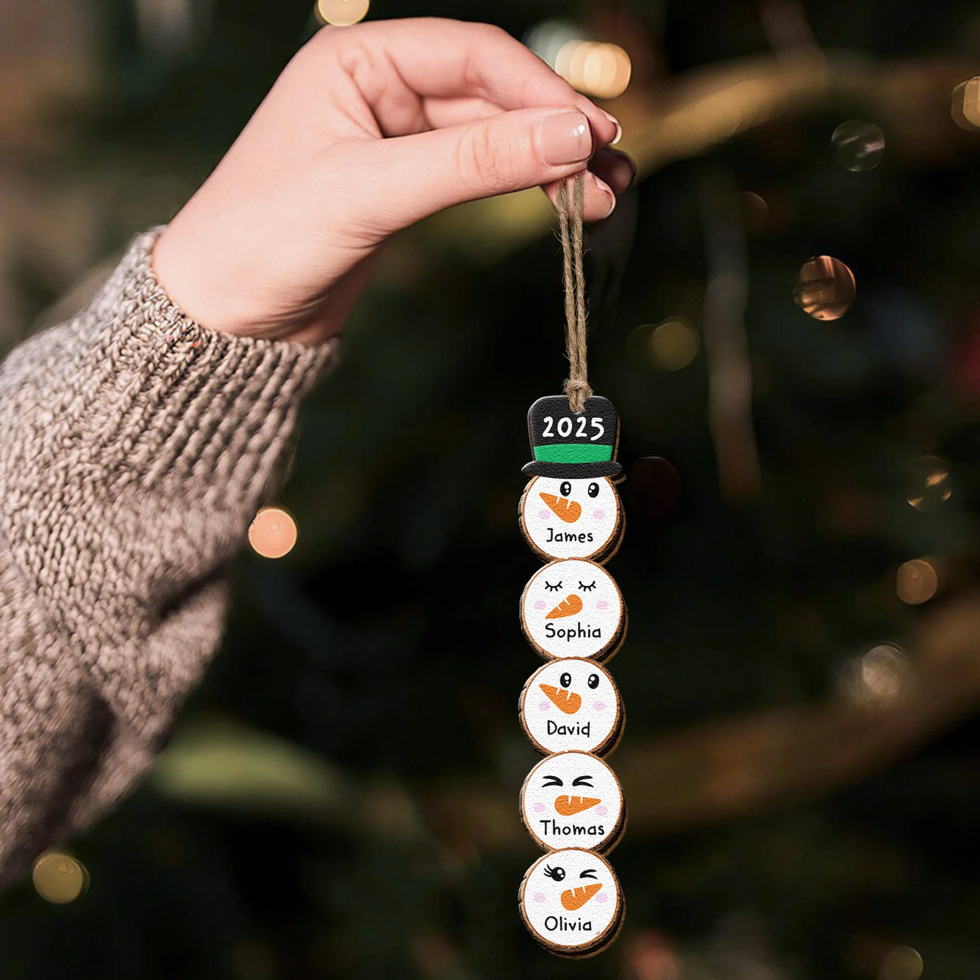 Snowman Family - Funny Family Custom Gift - Personalized Family Ornament - Image 3