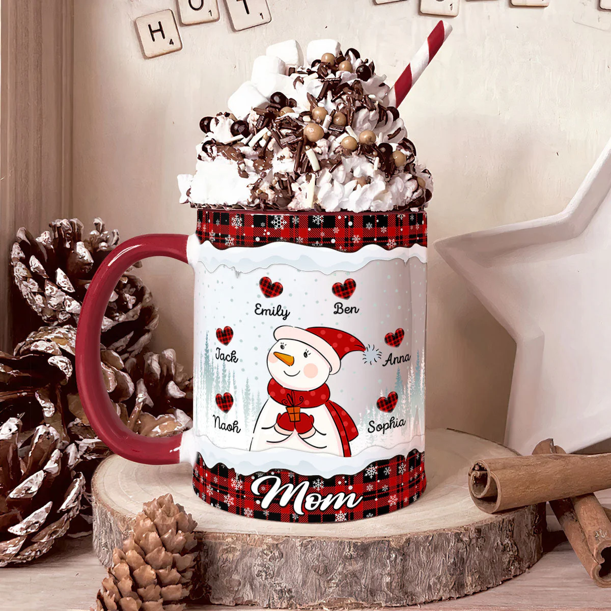 Snowmom - Personalized Accent Mug - Image 3