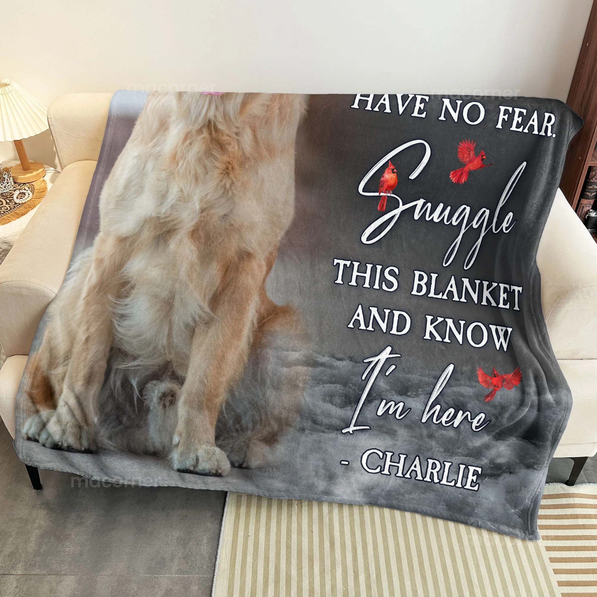 Snuggle This Blanket Memorial Pet Loss - Personalized Photo Blanket - Image 5