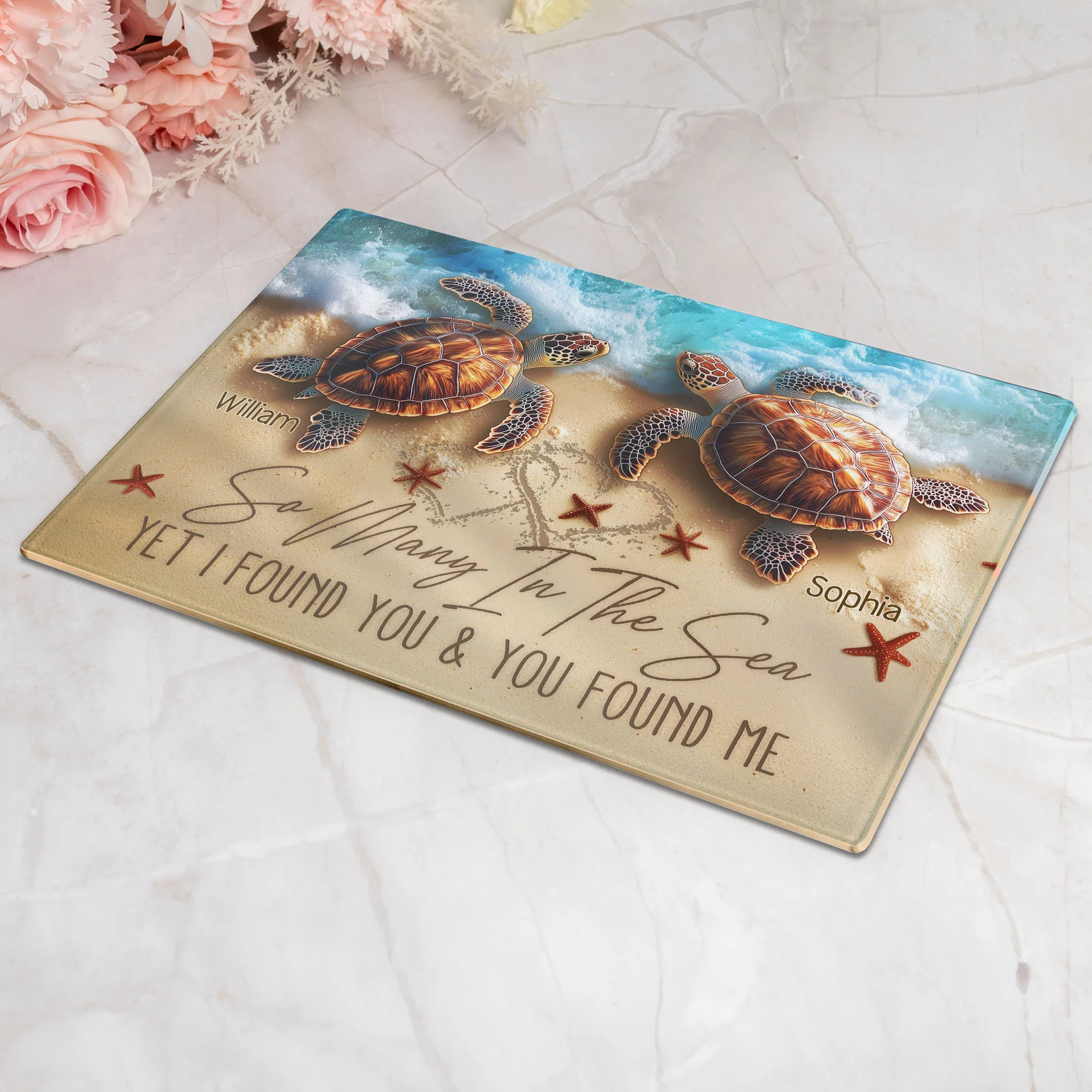 So Many In The Sea - Personalized Glass Cutting Board - Image 2