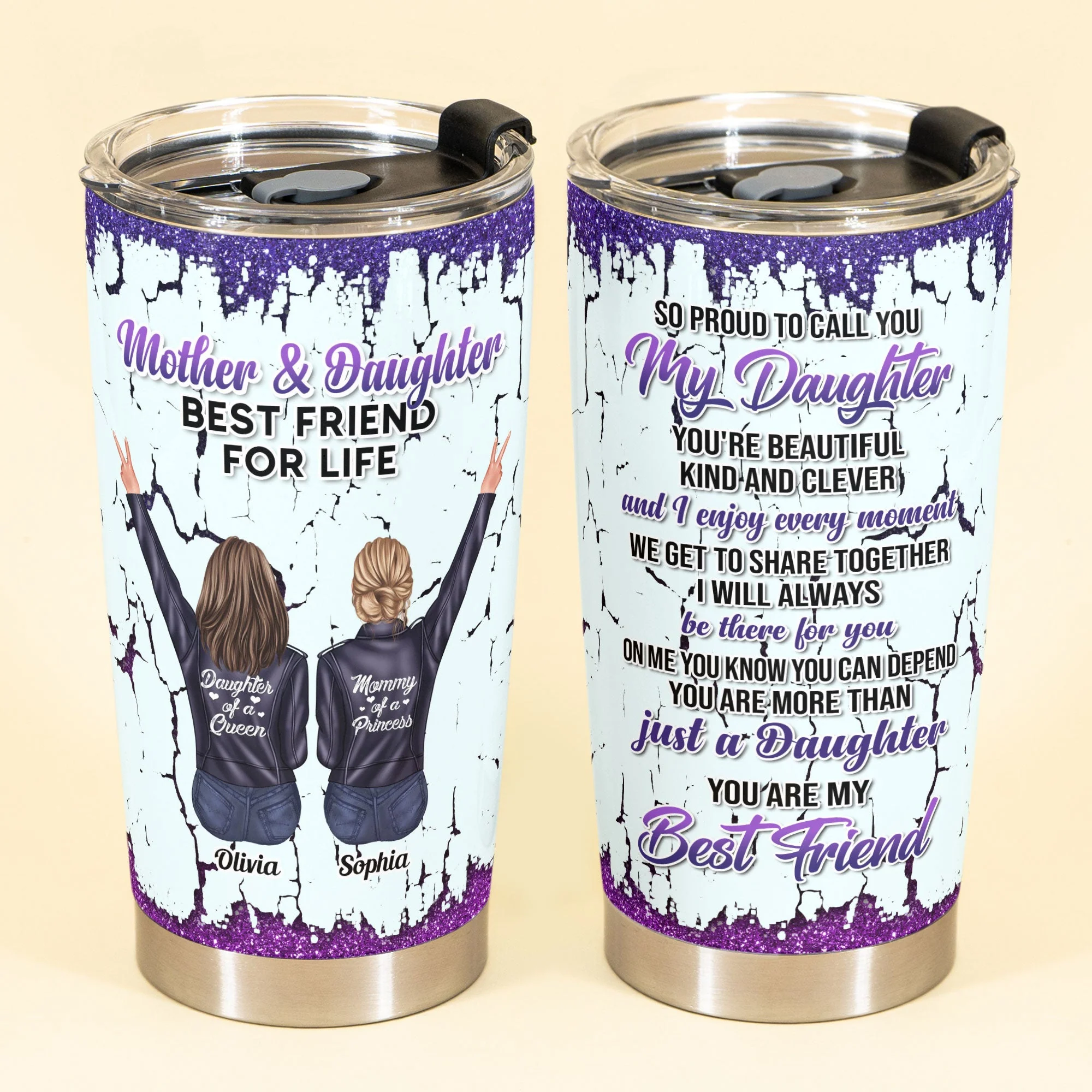 So Proud To Call You My Daughter - Personalized Tumbler Cup - Birthday Gift For Daughter - From Mom, Mother - Image 2