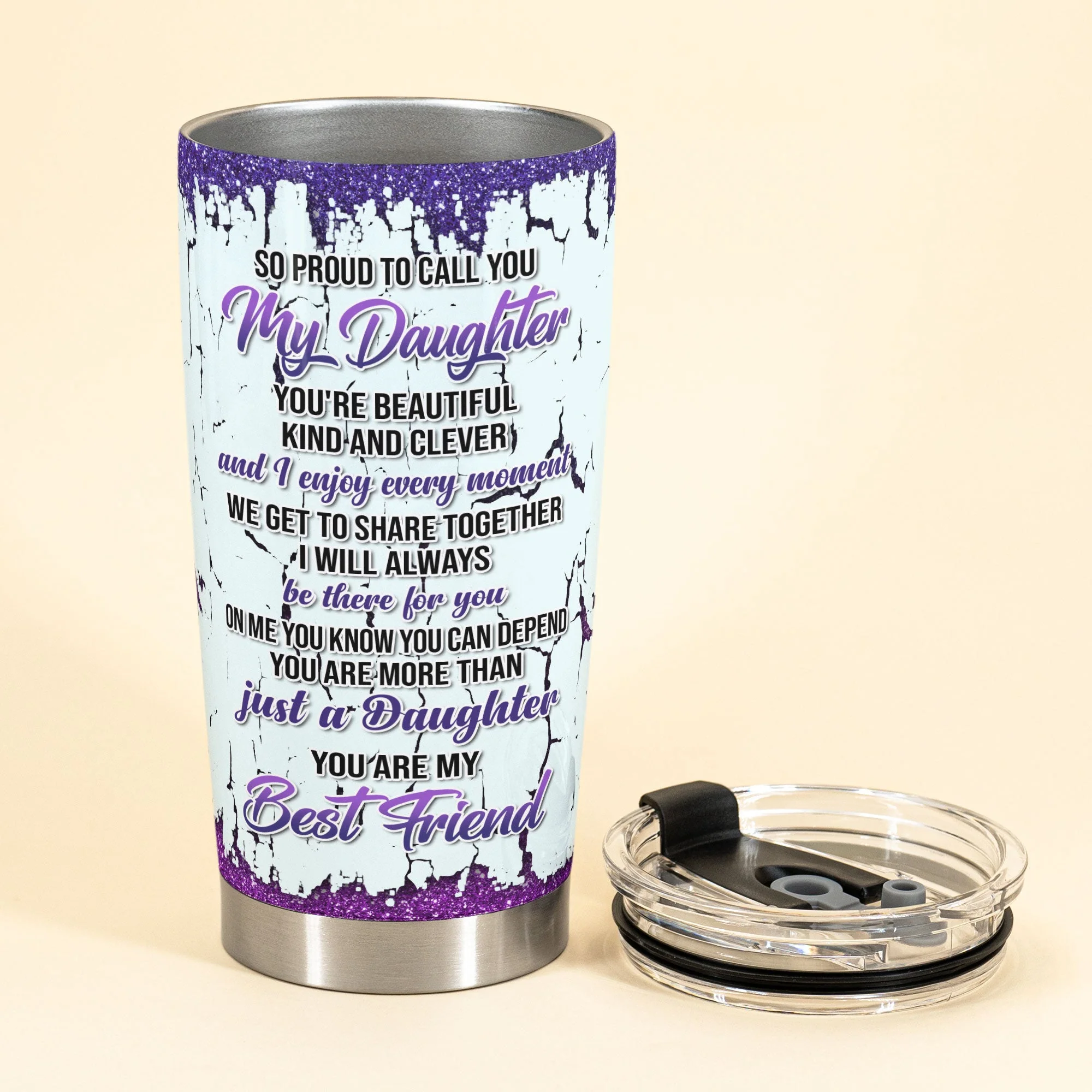 So Proud To Call You My Daughter - Personalized Tumbler Cup - Birthday Gift For Daughter - From Mom, Mother - Image 3
