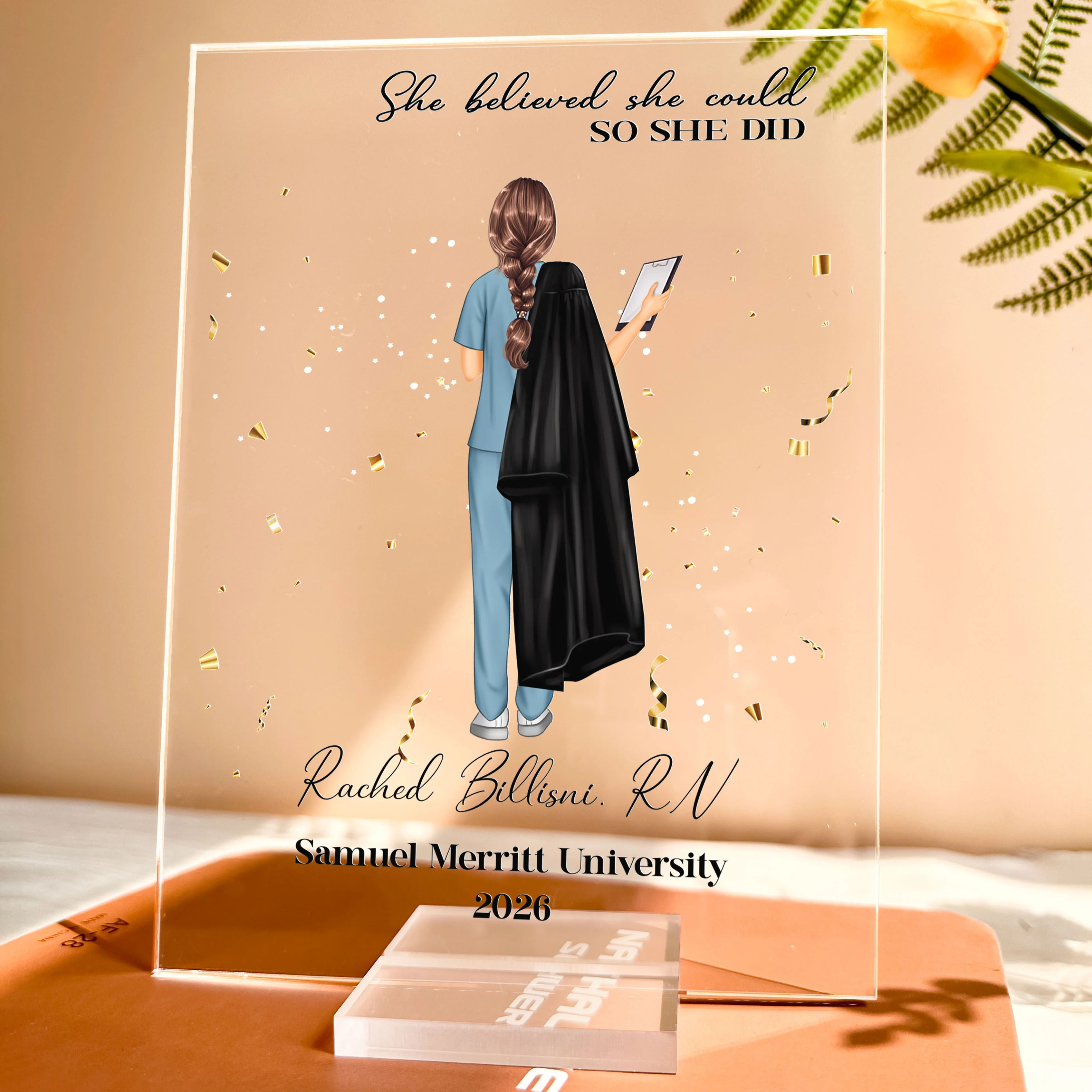 So She Did - Personalized Acrylic Plaque