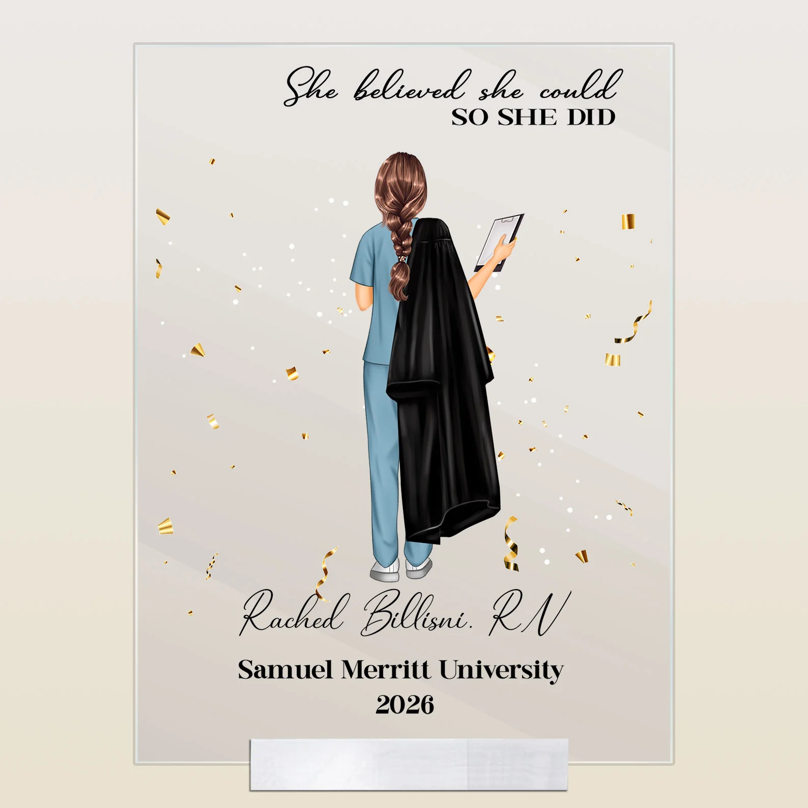 So She Did - Personalized Acrylic Plaque - Image 5