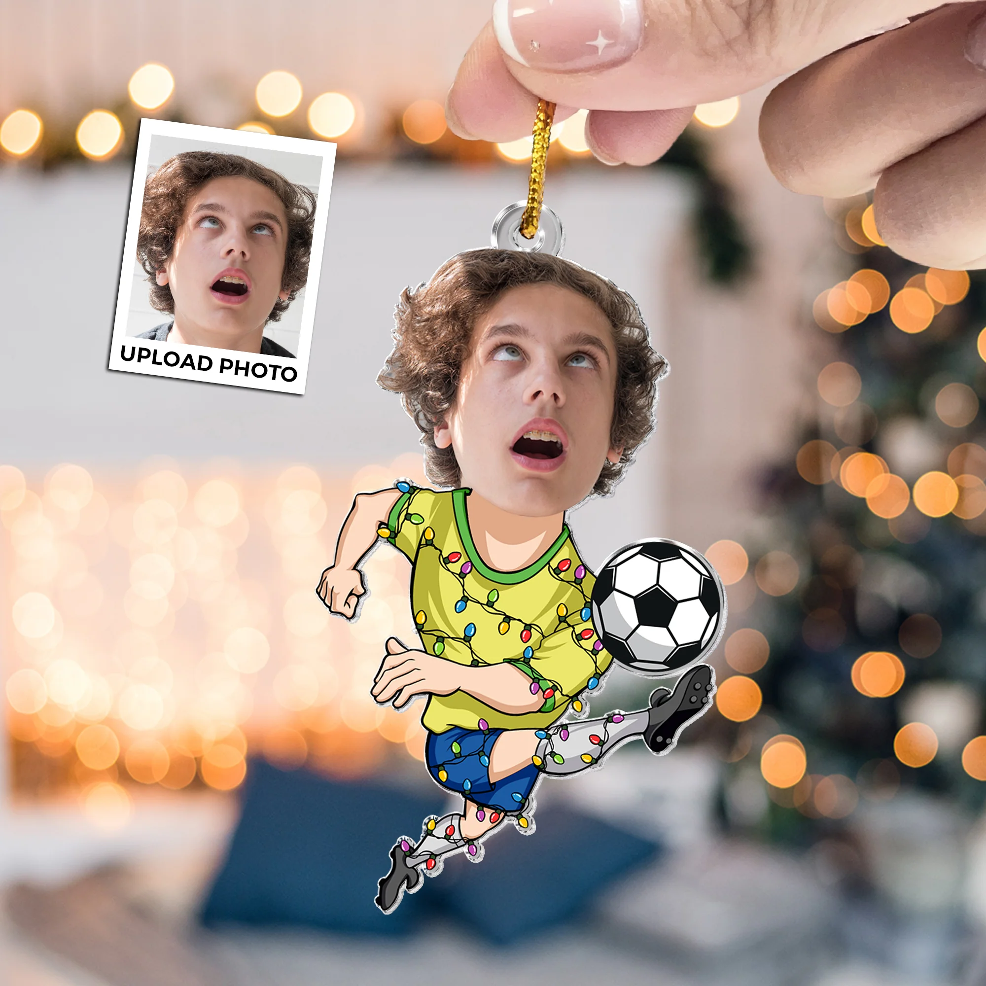 Soccer Players - Personalized Acrylic Photo Ornament - Image 2