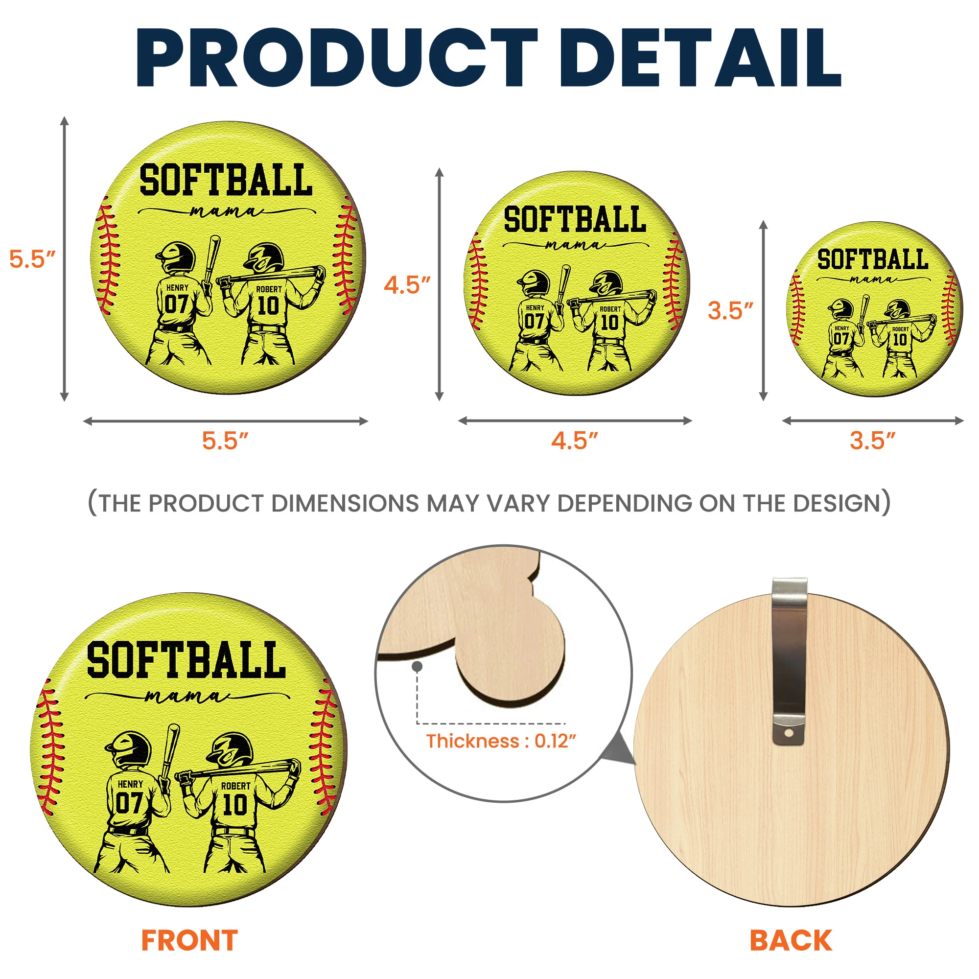 Softball Mom That's My Kid - Personalized Car Visor Clip - Image 4