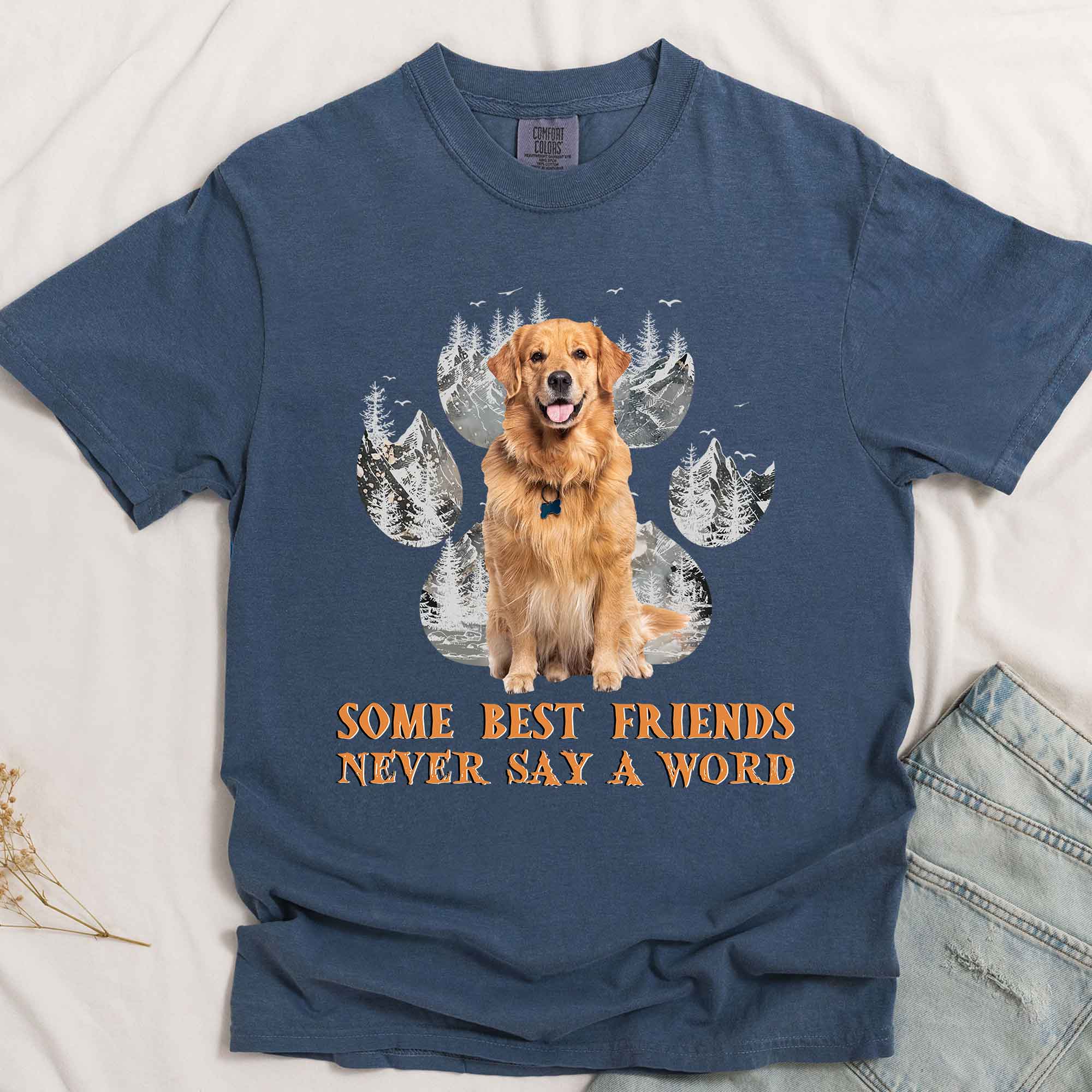 Some Best Friends Never Say A Word - Personalized Photo Comfort Tee - Image 5