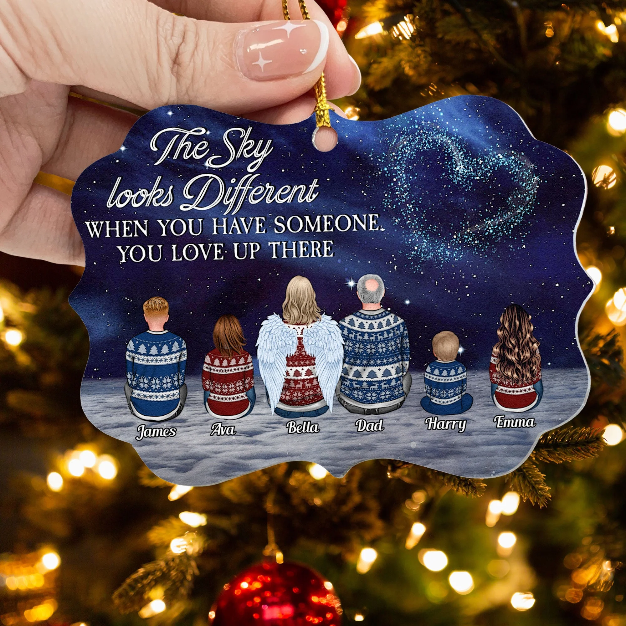 Someone You Love Up There - Personalized Aluminum Ornament - Image 4