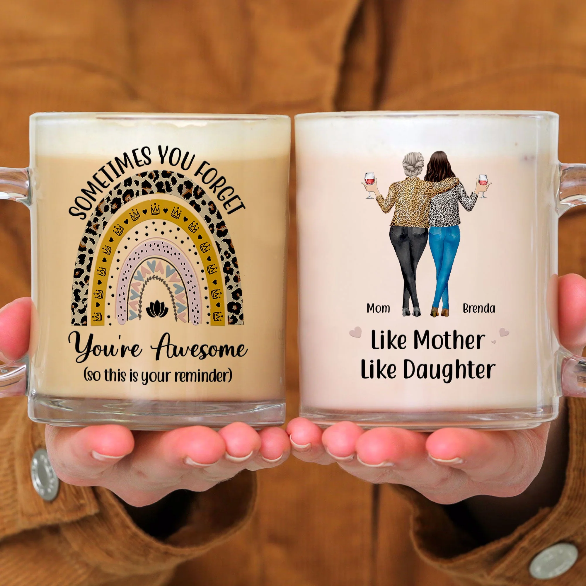 Sometimes You Forget You're Awesome This's Your Reminder - Personalized Glass Mug - Image 4