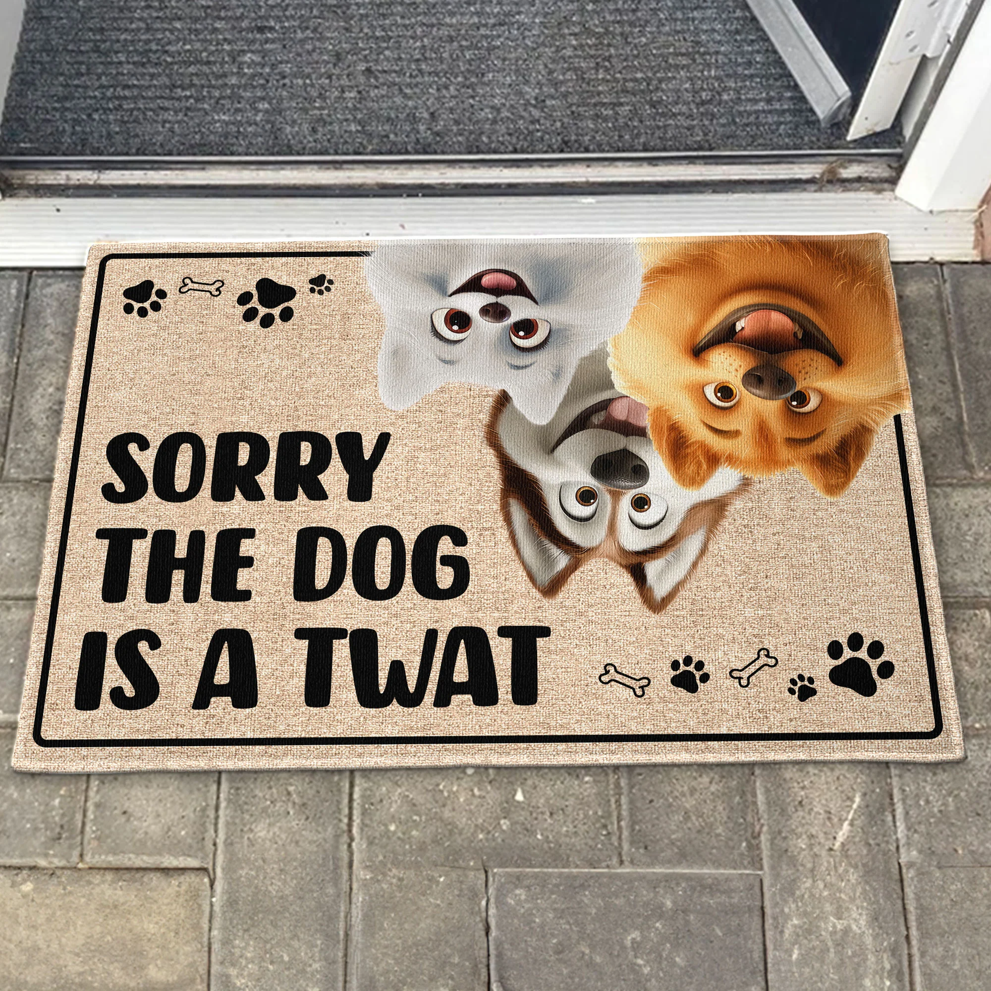 Sorry The Dog Is A Twat - Personalized Doormat - Image 2