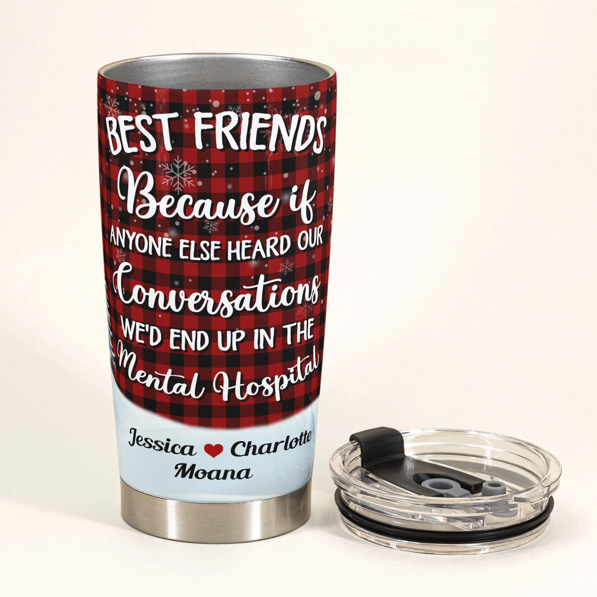 Soul Sister - Personalized Tumbler Cup - Birthday Gift For Bestie, BestFriend, FF, Friend, Soul Sister - Cute Girls Sitting - Image 4