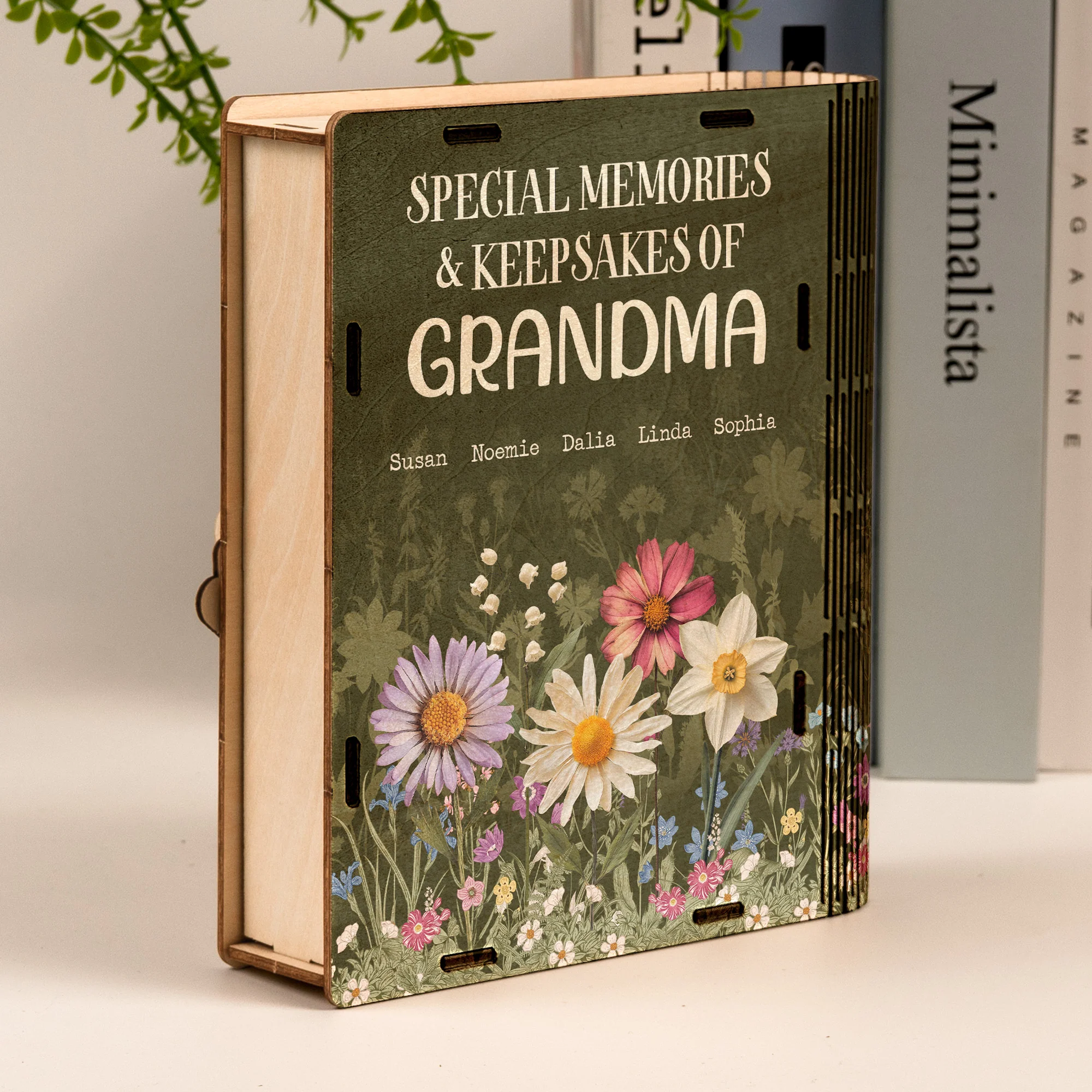 Special Memories & Keepsakes Of Grandma - Personalized Wooden Book Box - Image 6