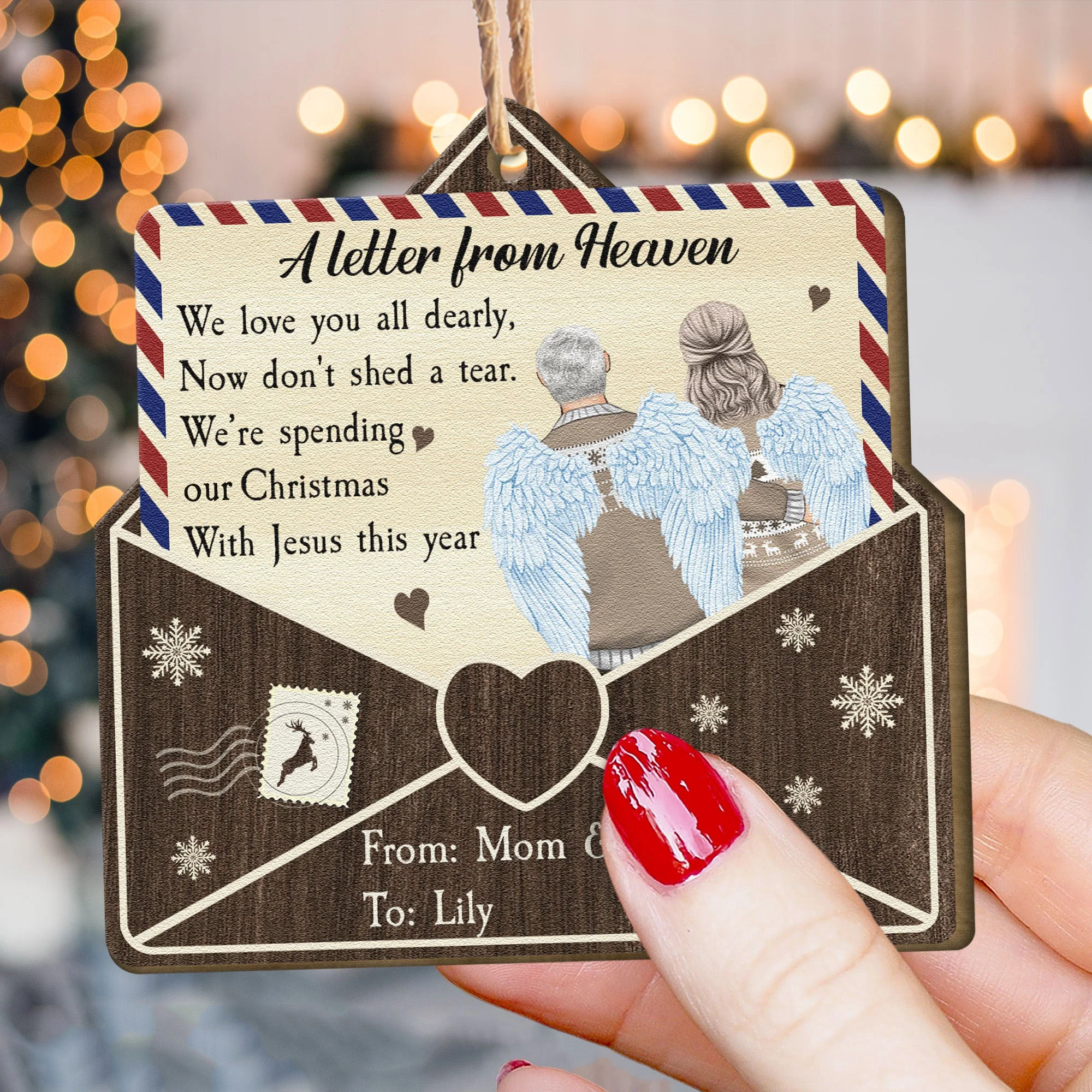 Spending My Christmas With Jesus This Year - Personalized Custom Shaped Wooden Ornament - Image 2