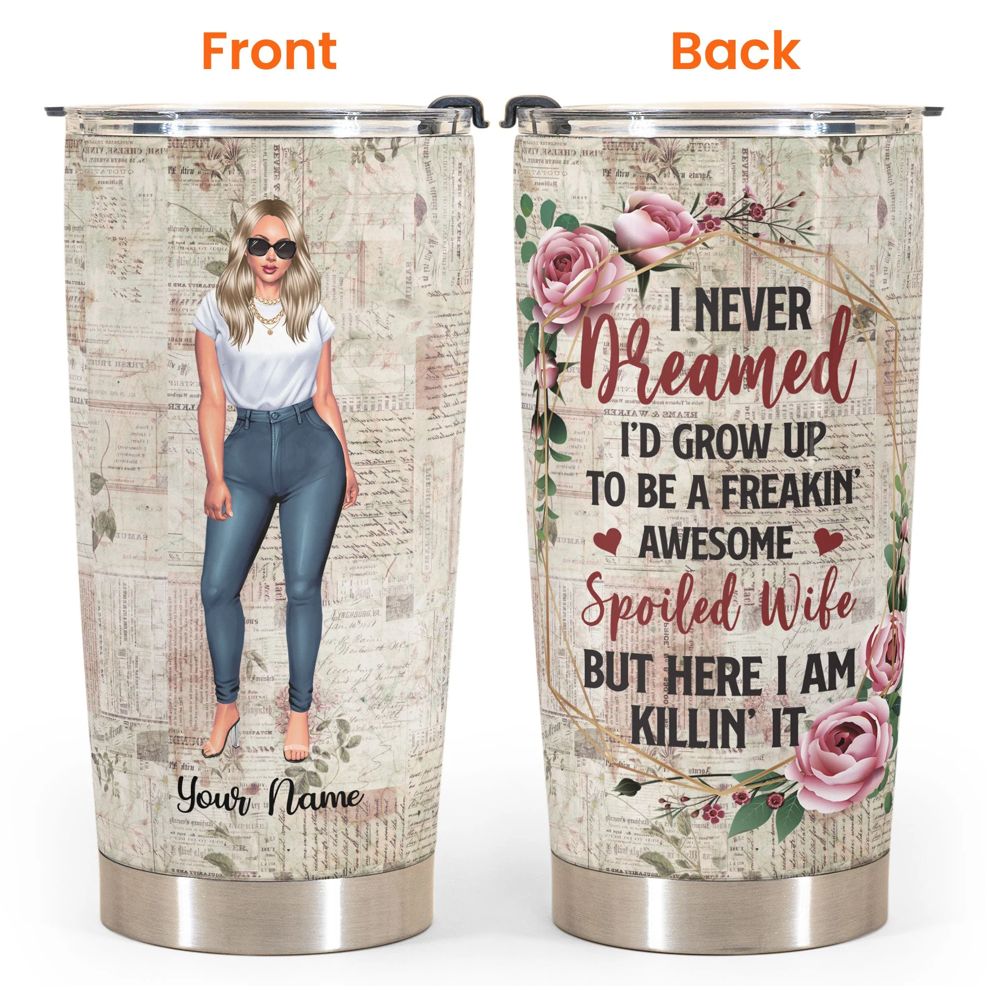 Spoiled Wife - Personalized Tumbler Cup - Valentine's Day, Birthday Gift For Wife - Image 2