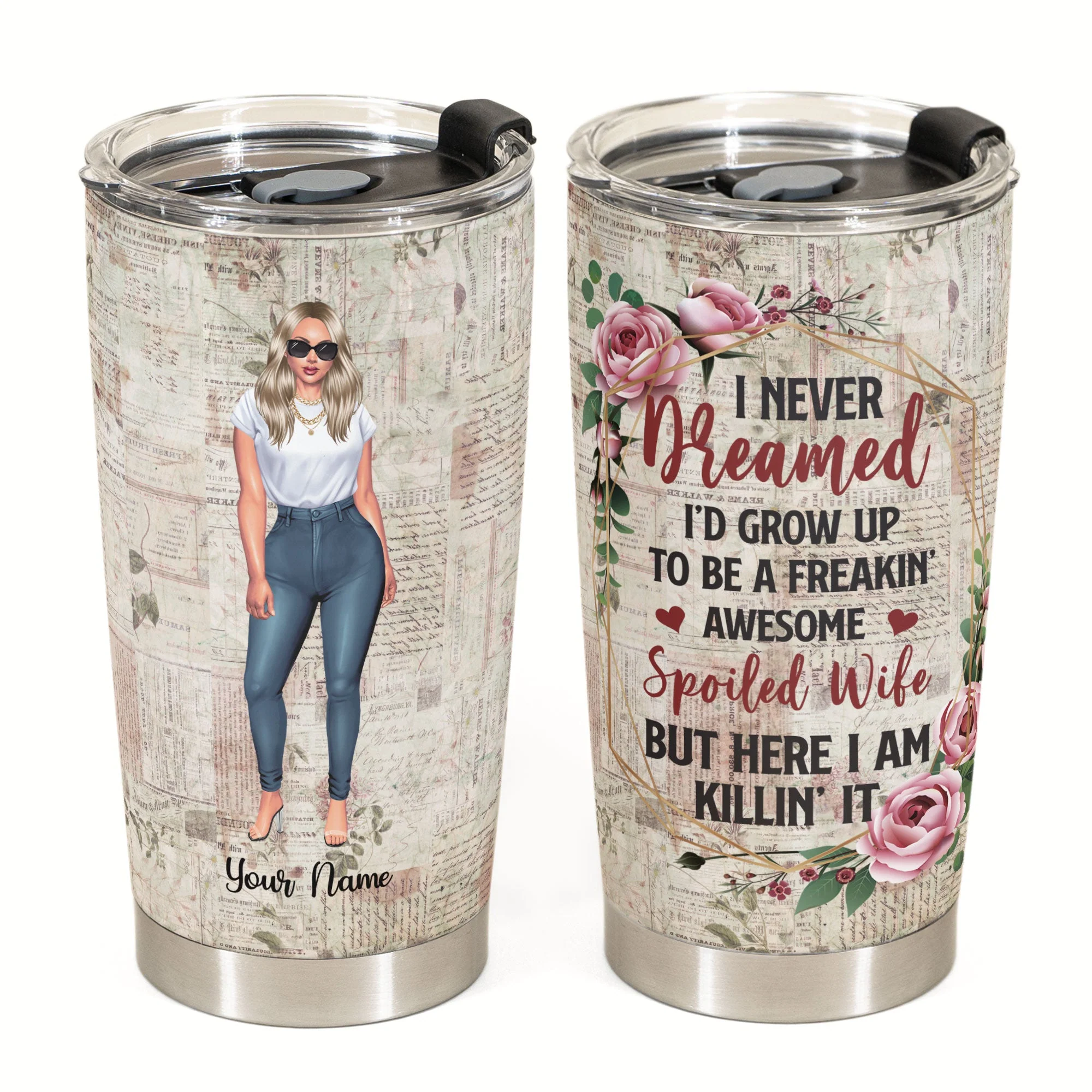 Spoiled Wife - Personalized Tumbler Cup - Valentine's Day, Birthday Gift For Wife - Image 3
