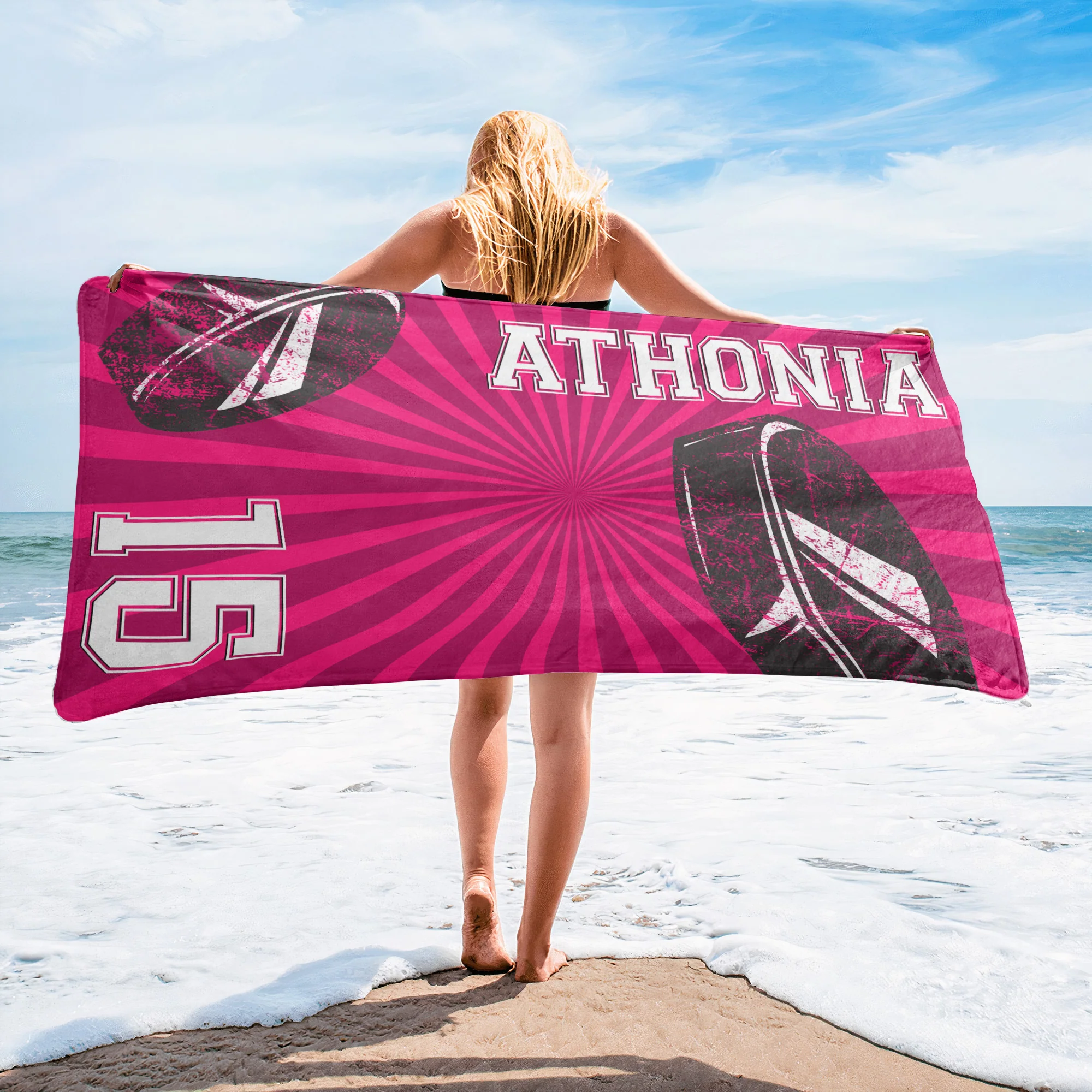 Sport Custom Name, Number - Personalized Quick-Dry Beach Towel - Image 4