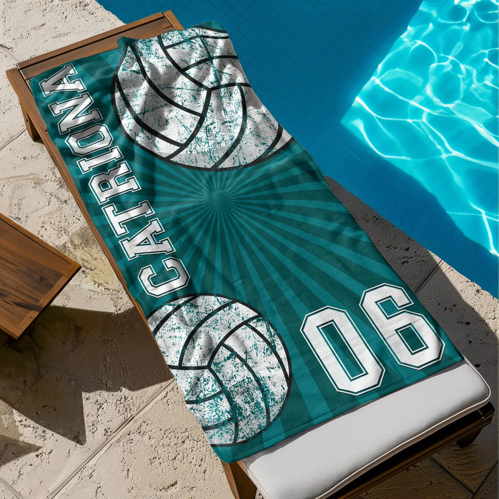 Sport Custom Name, Number - Personalized Quick-Dry Beach Towel - Image 5