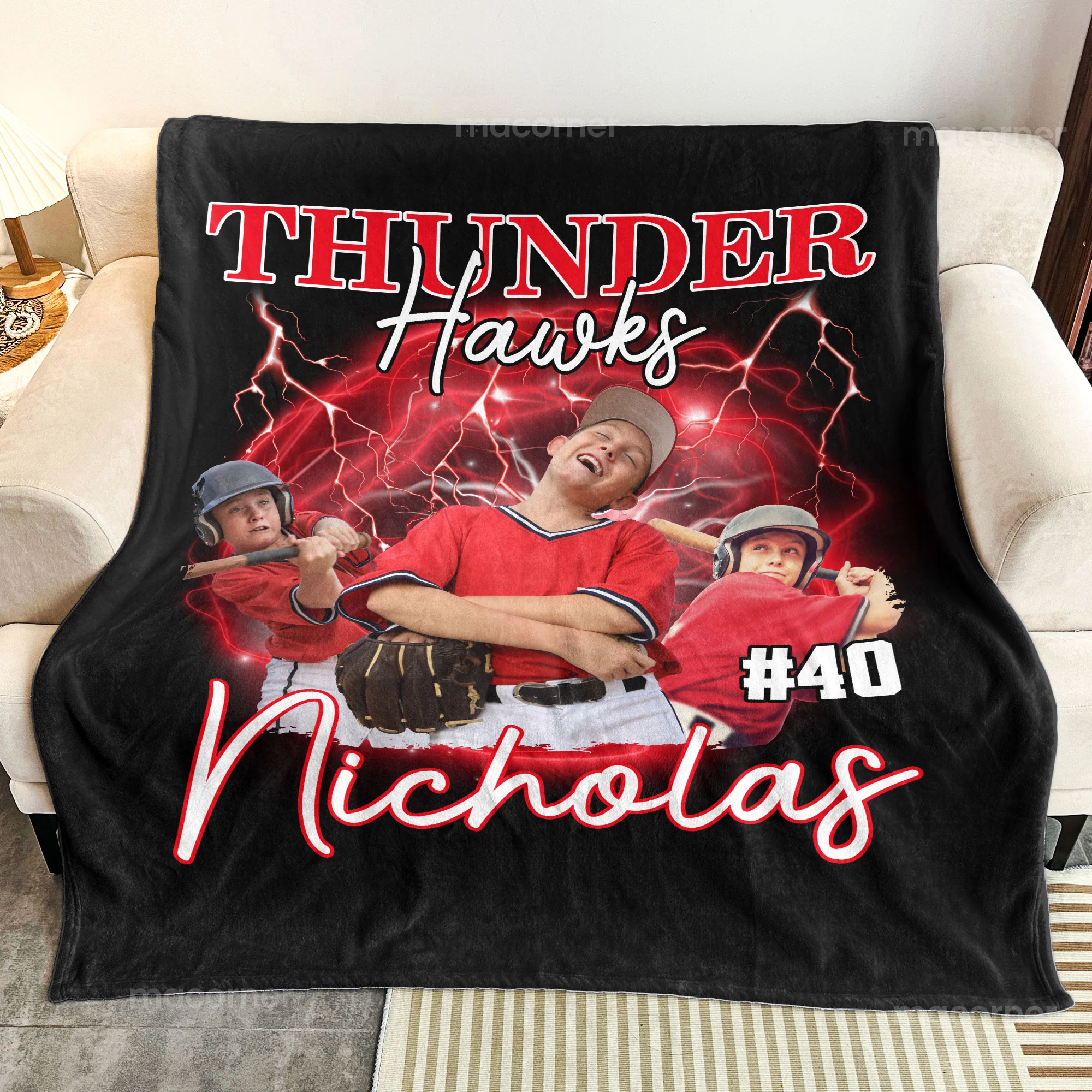 Sport Lovers - Basketball, Football, Baseball, Soccer, Or Softball Boy, Girls - Personalized Photo Blanket - Image 4
