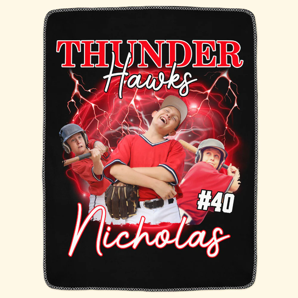 Sport Lovers - Basketball, Football, Baseball, Soccer, Or Softball Boy, Girls - Personalized Photo Blanket - Image 6